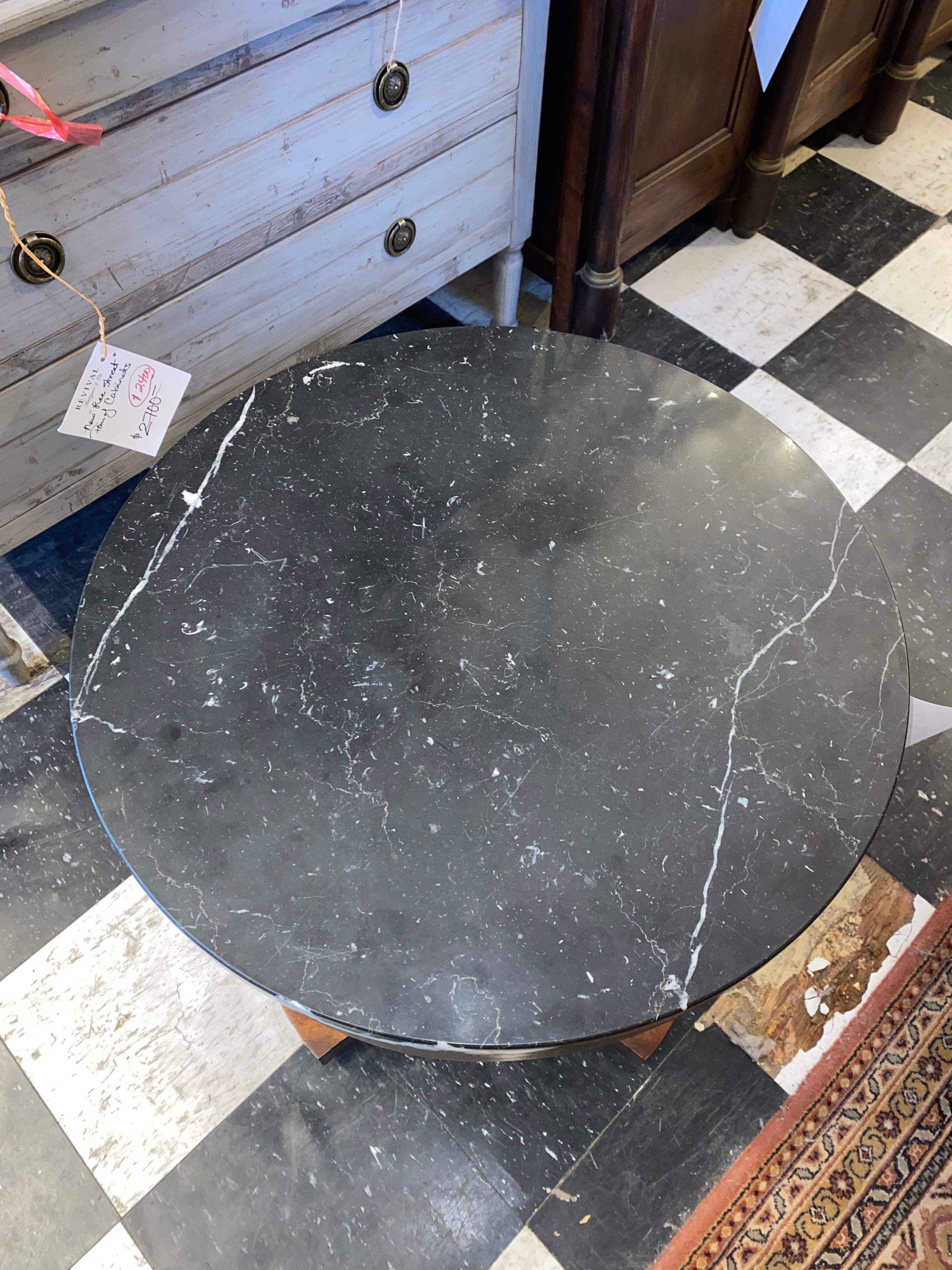 French Marble Top Table C. 1930s