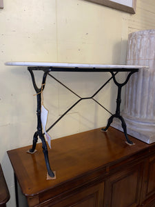 French Marble Top Bistro Table w/ Iron Base C. 1930s