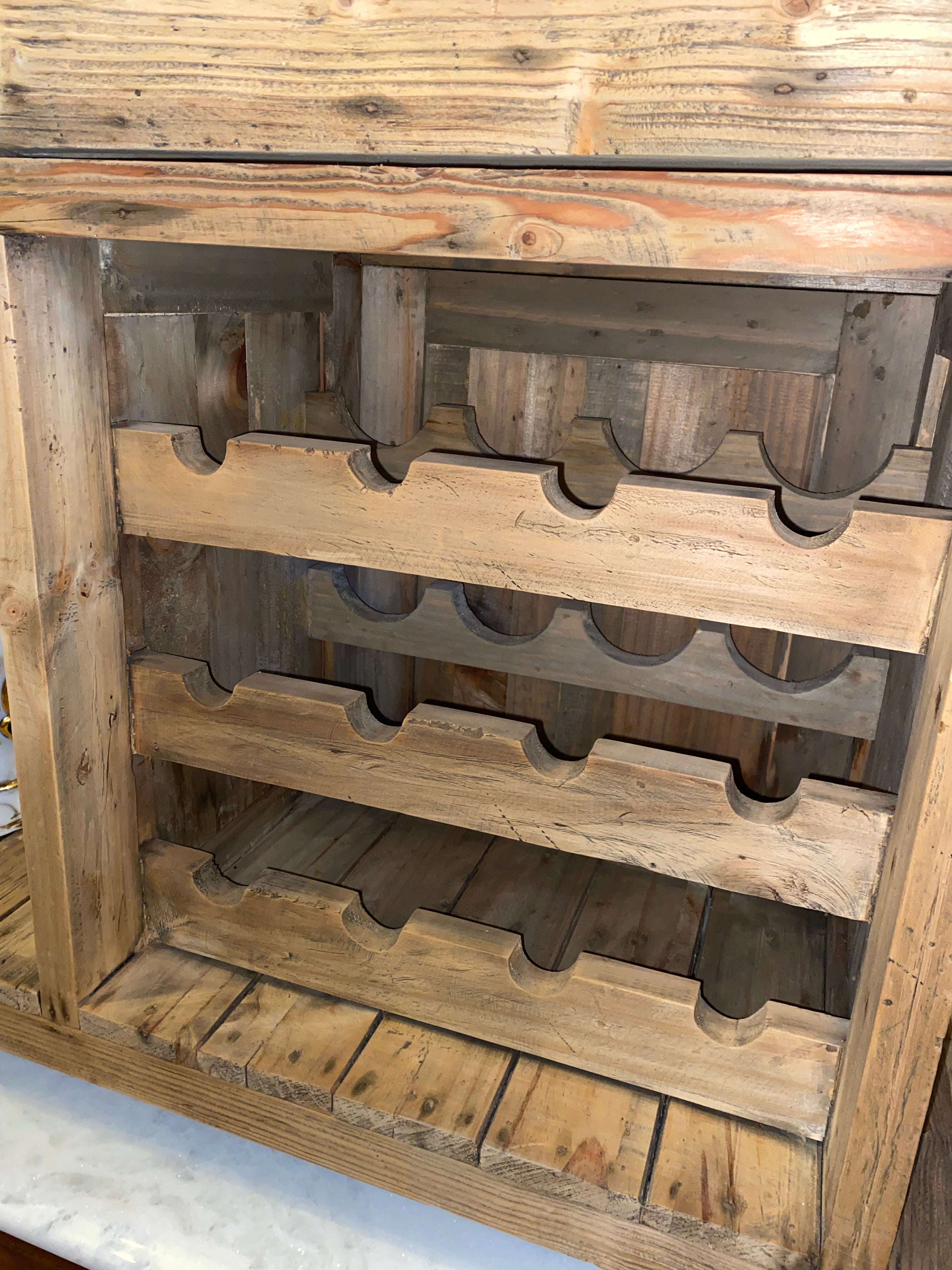 Reclaimed Wood Sideboard w/ Wine Rack