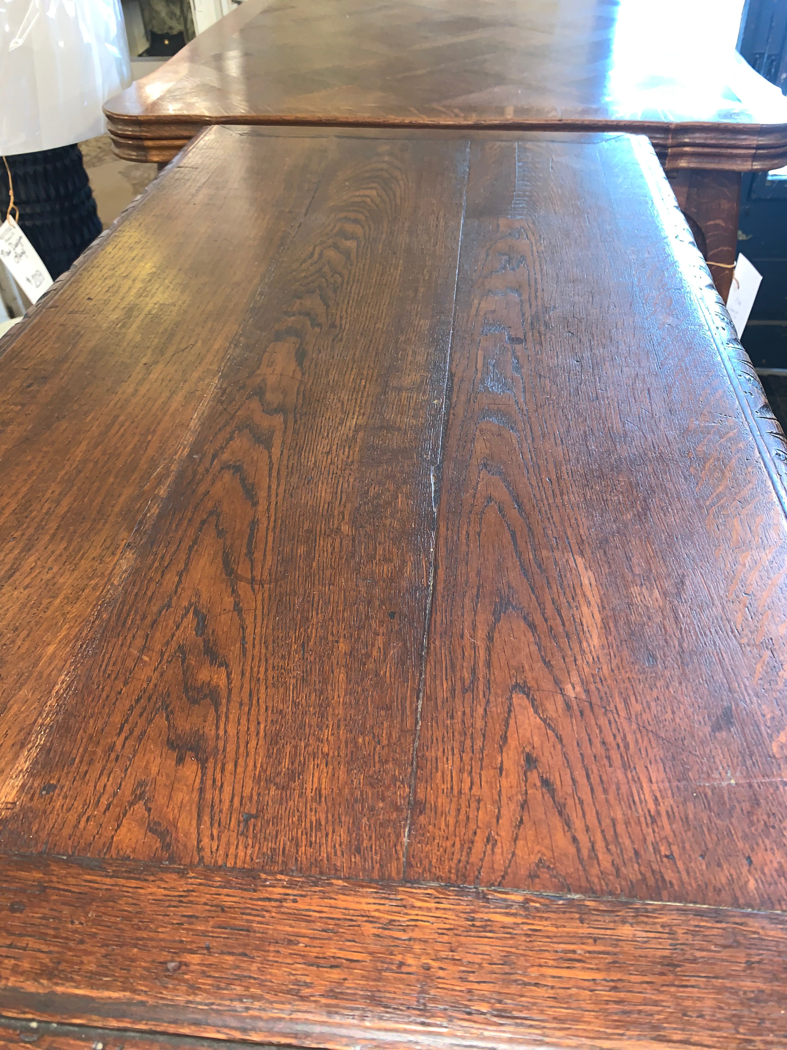 Hard To Find Renaissance Carved Dark Oak Petite Writing Desk  c.1900