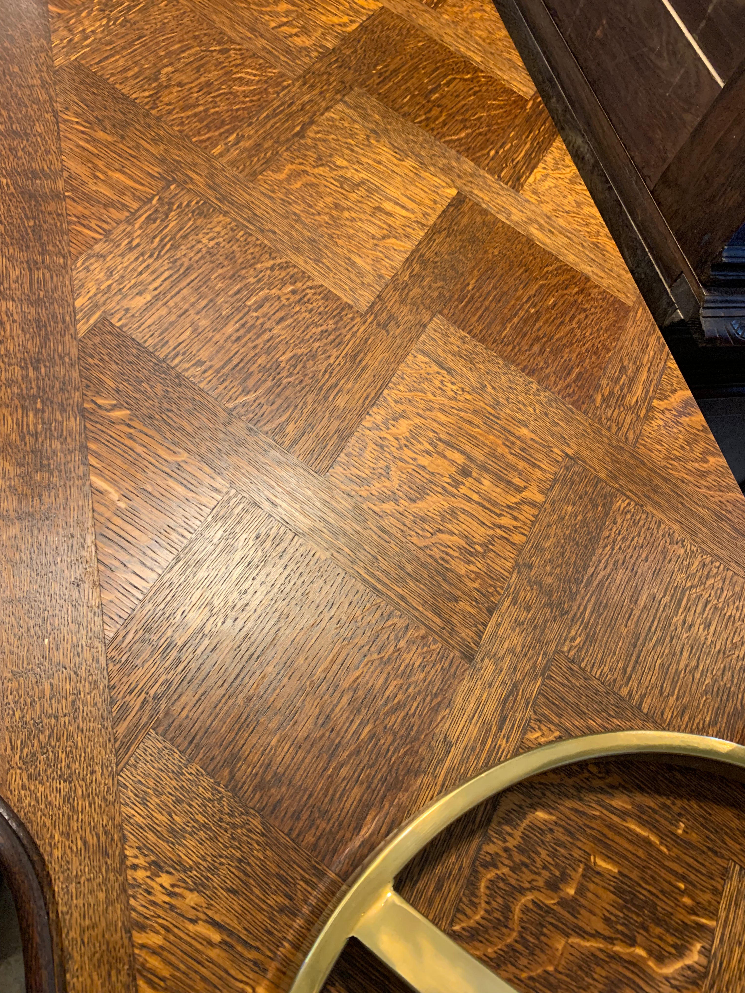 Parquetry Inlaid Top Country French Dark Oak Sideboard  c.1930s