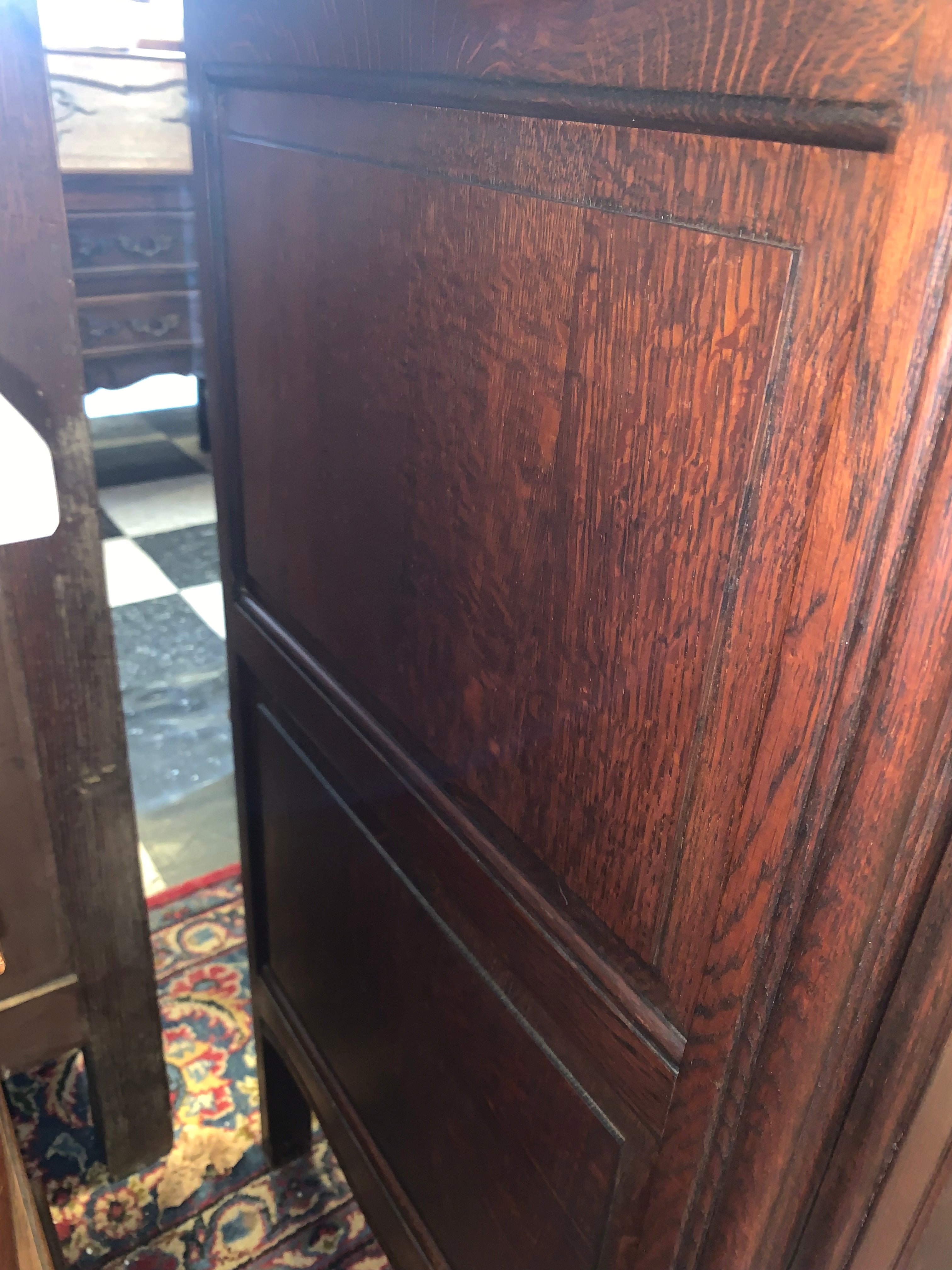 Parquetry Inlaid Top Country French Dark Oak Sideboard  c.1930s