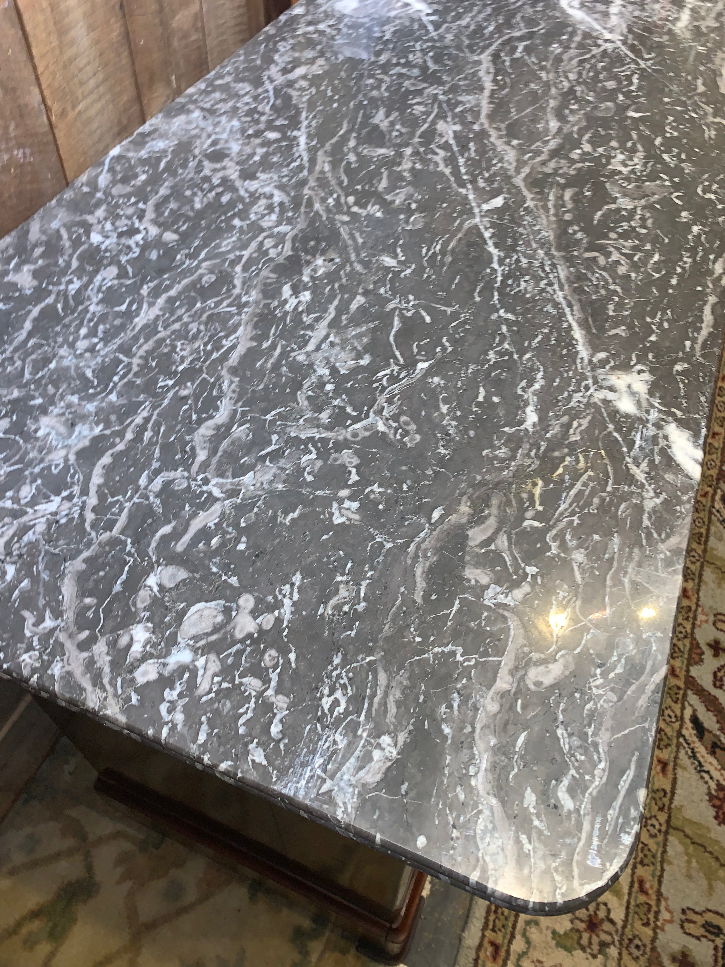 French Louis Philippe Mahogany Marble Top Chest  c.1920s