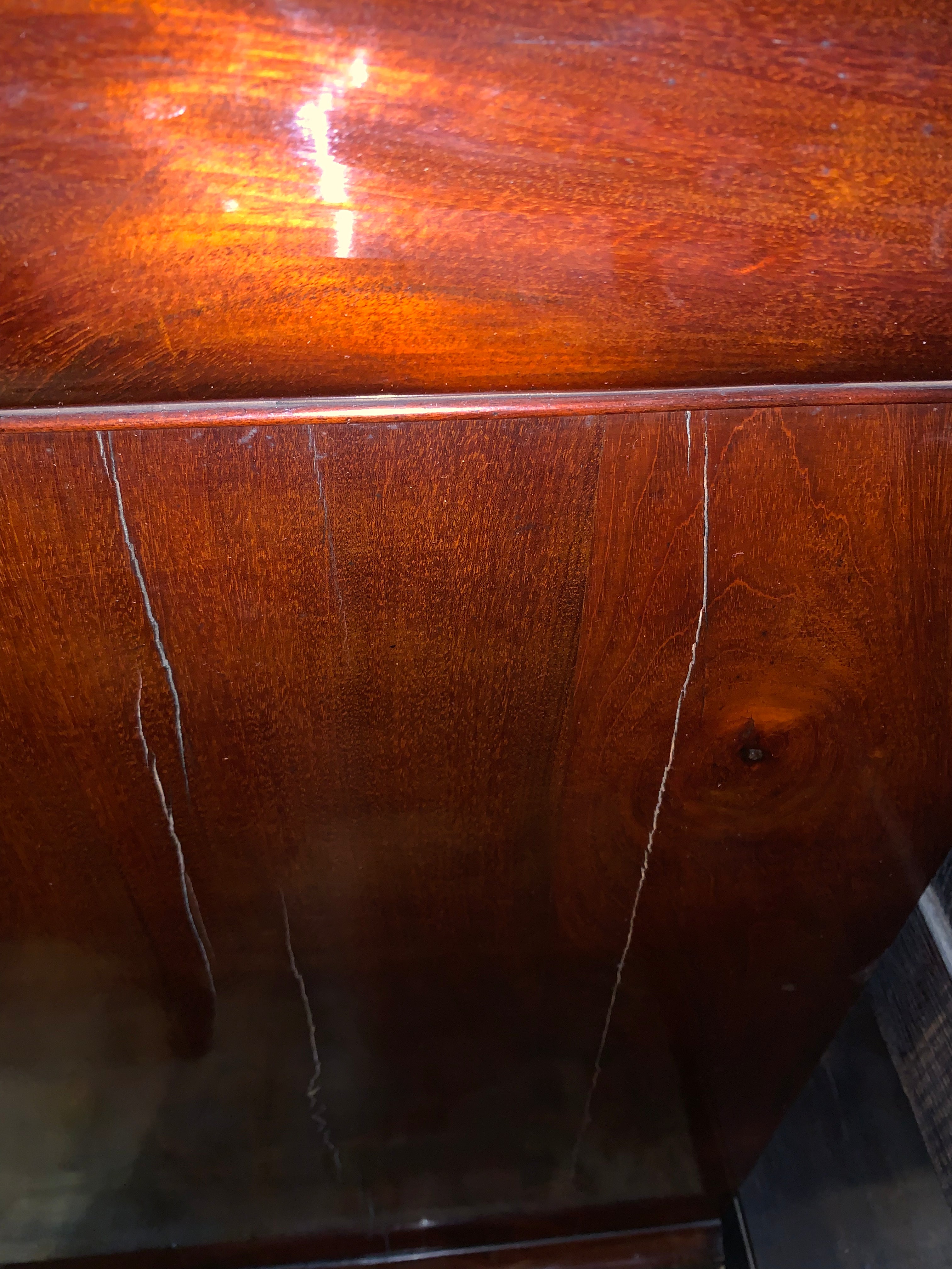 Flame Mahogany Louis Philippe Marble Top Chest  c.1900