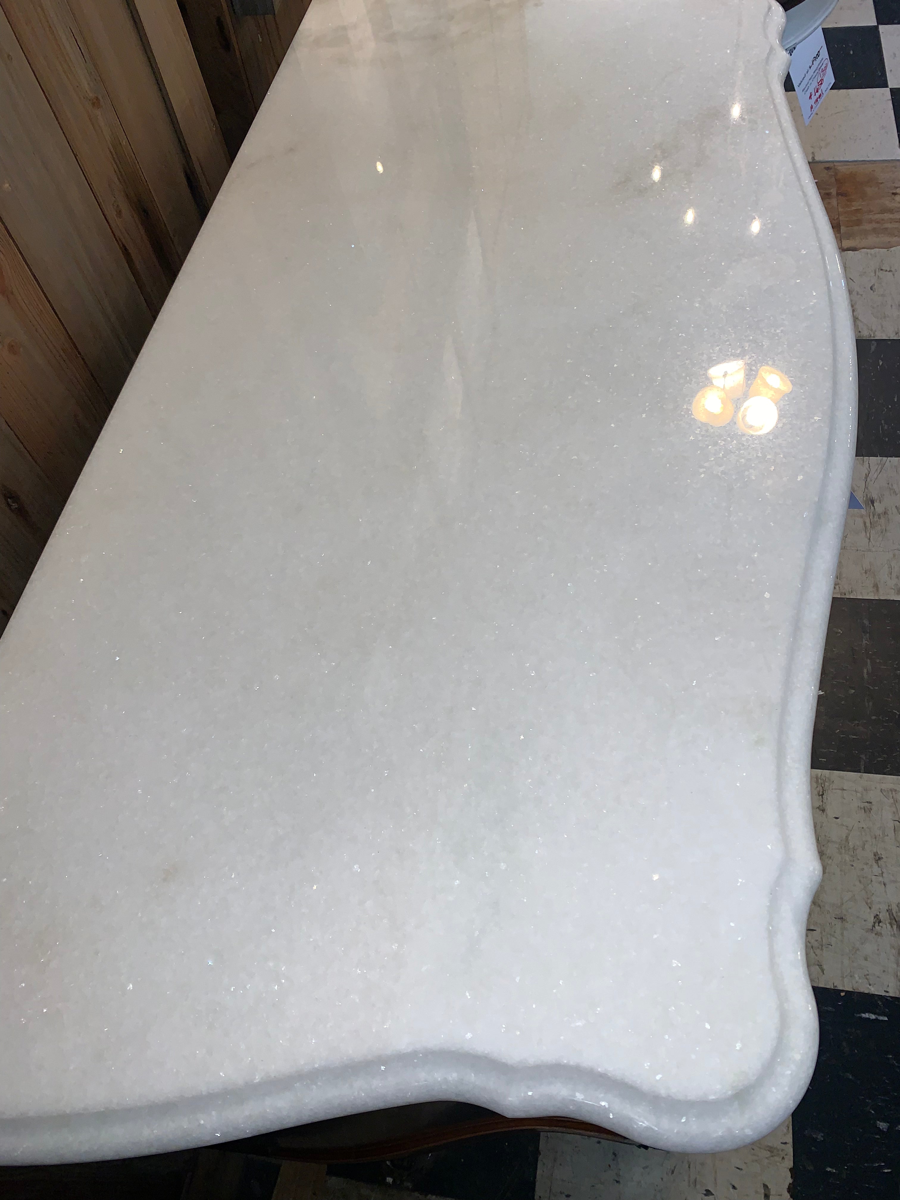 Vintage French Fruitwood Marble Top Chest  c.1940s