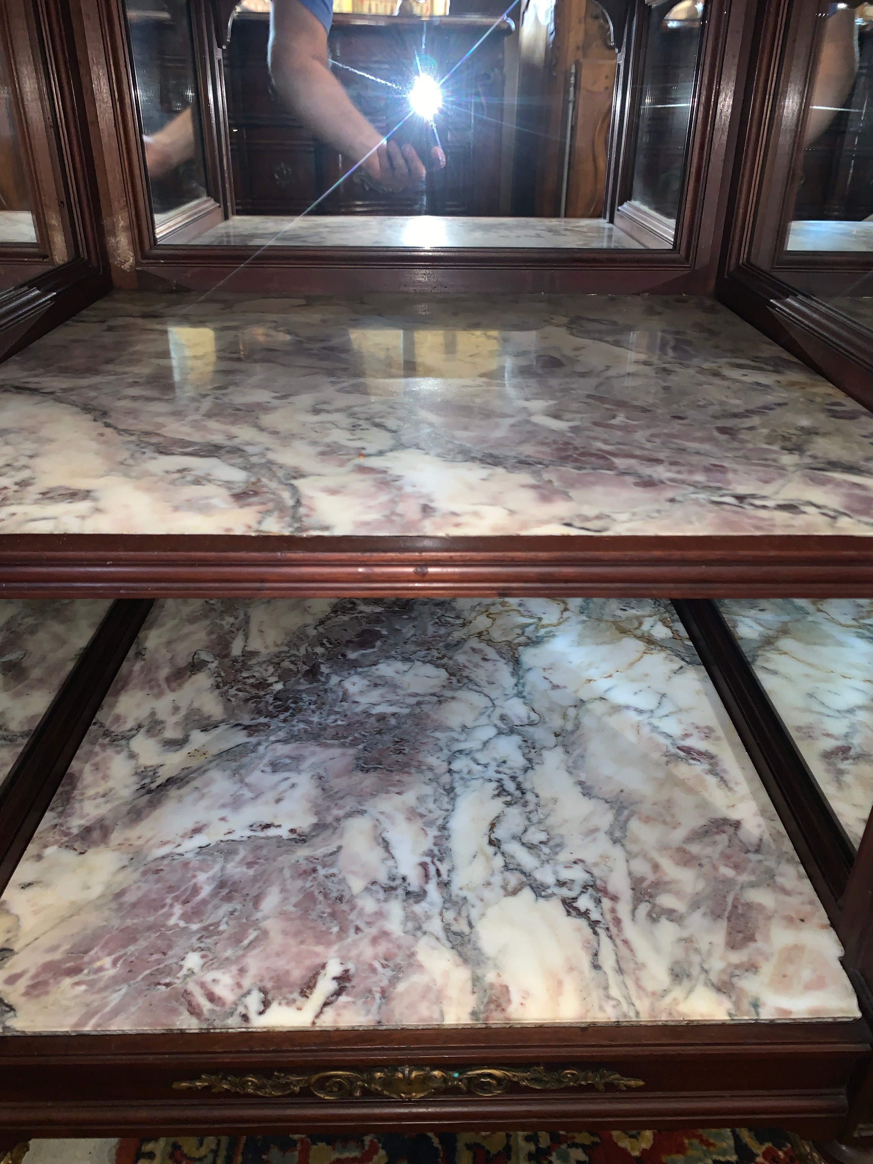 Louis XVI Marble Top French Sideboard w/ marble shelves Great Size  c.1920