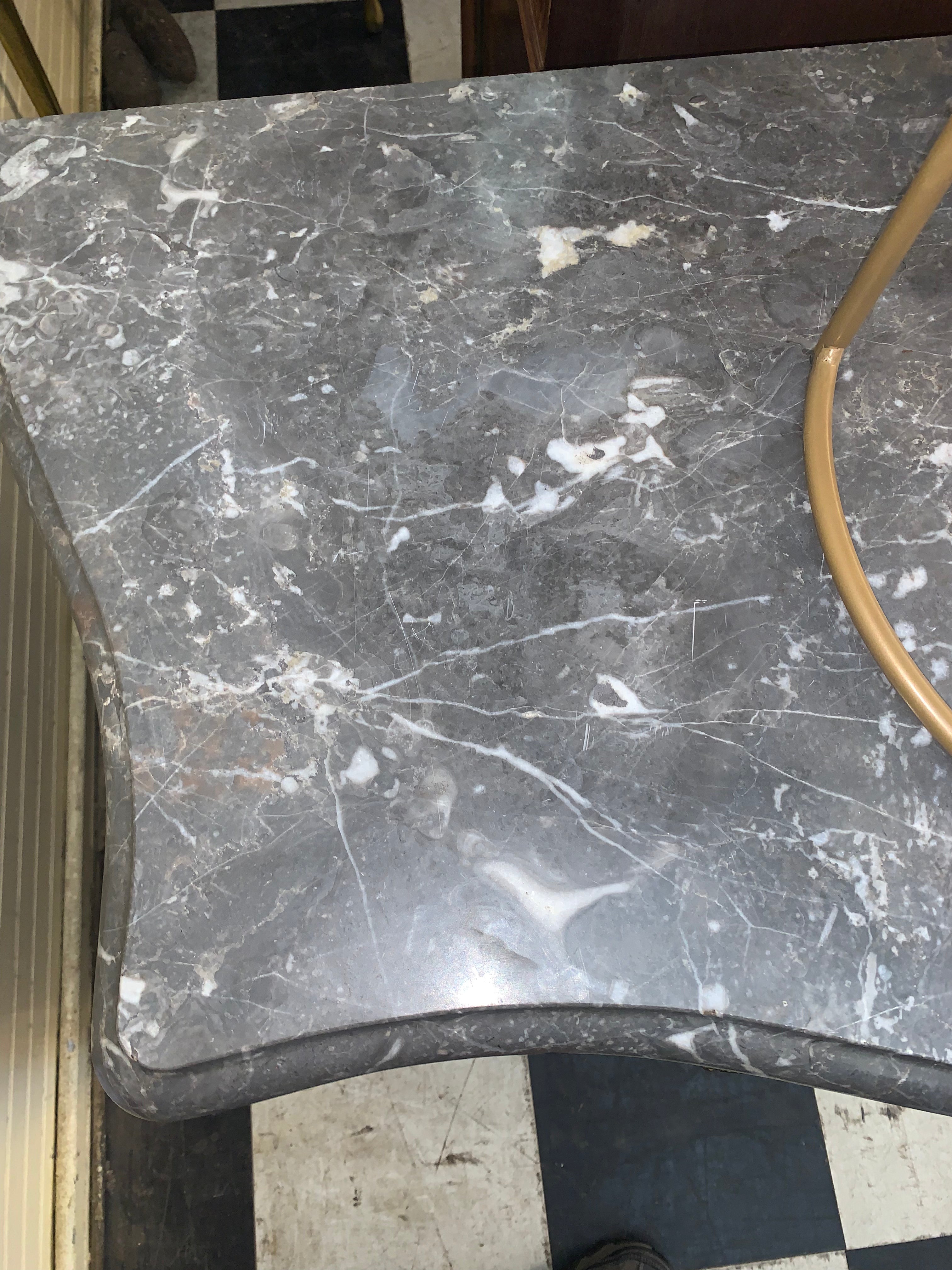 Louis XV Marble Top Mahogany Chest Ormolu Trim  c.1920