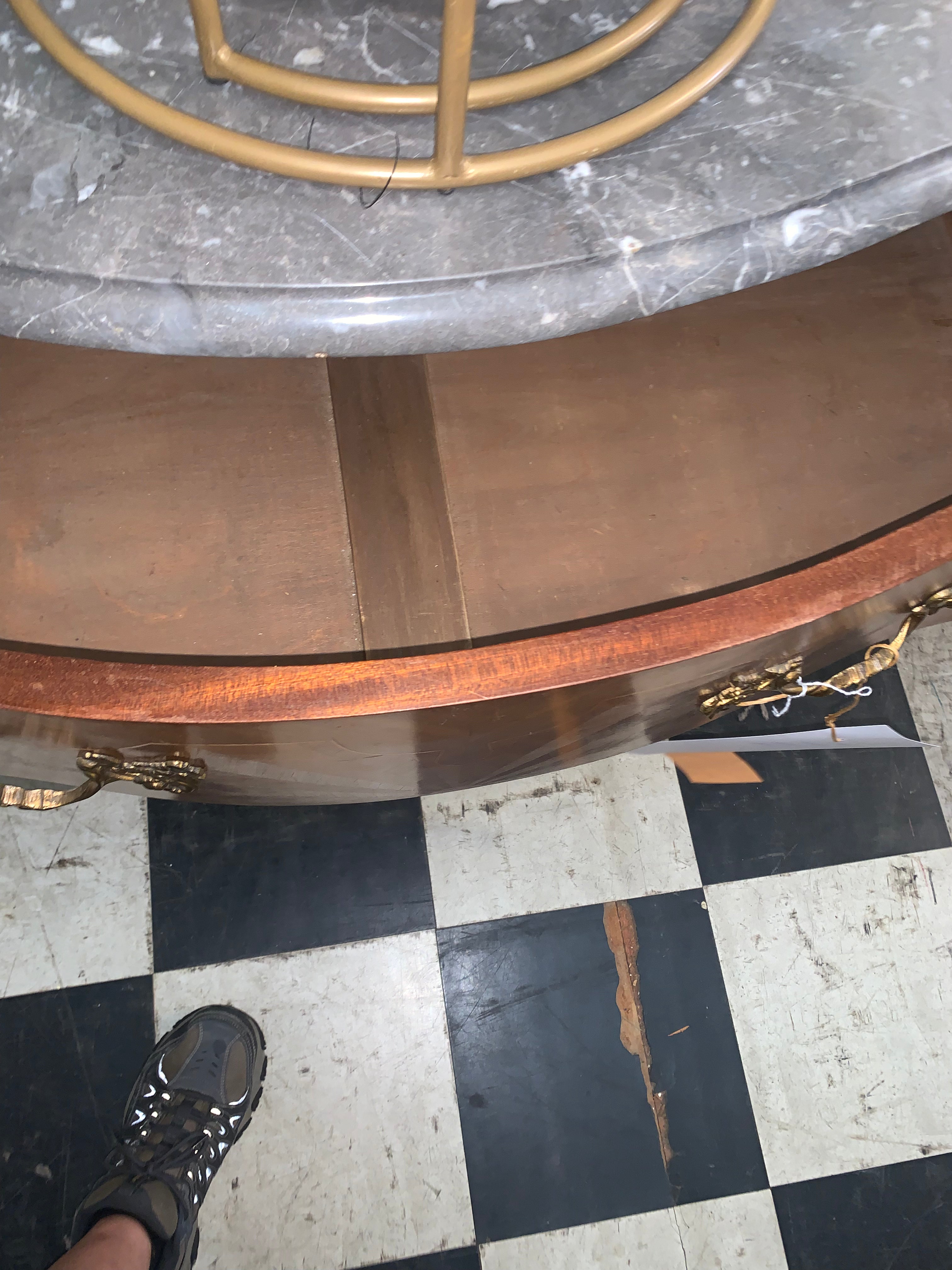 Louis XV Marble Top Mahogany Chest Ormolu Trim  c.1920