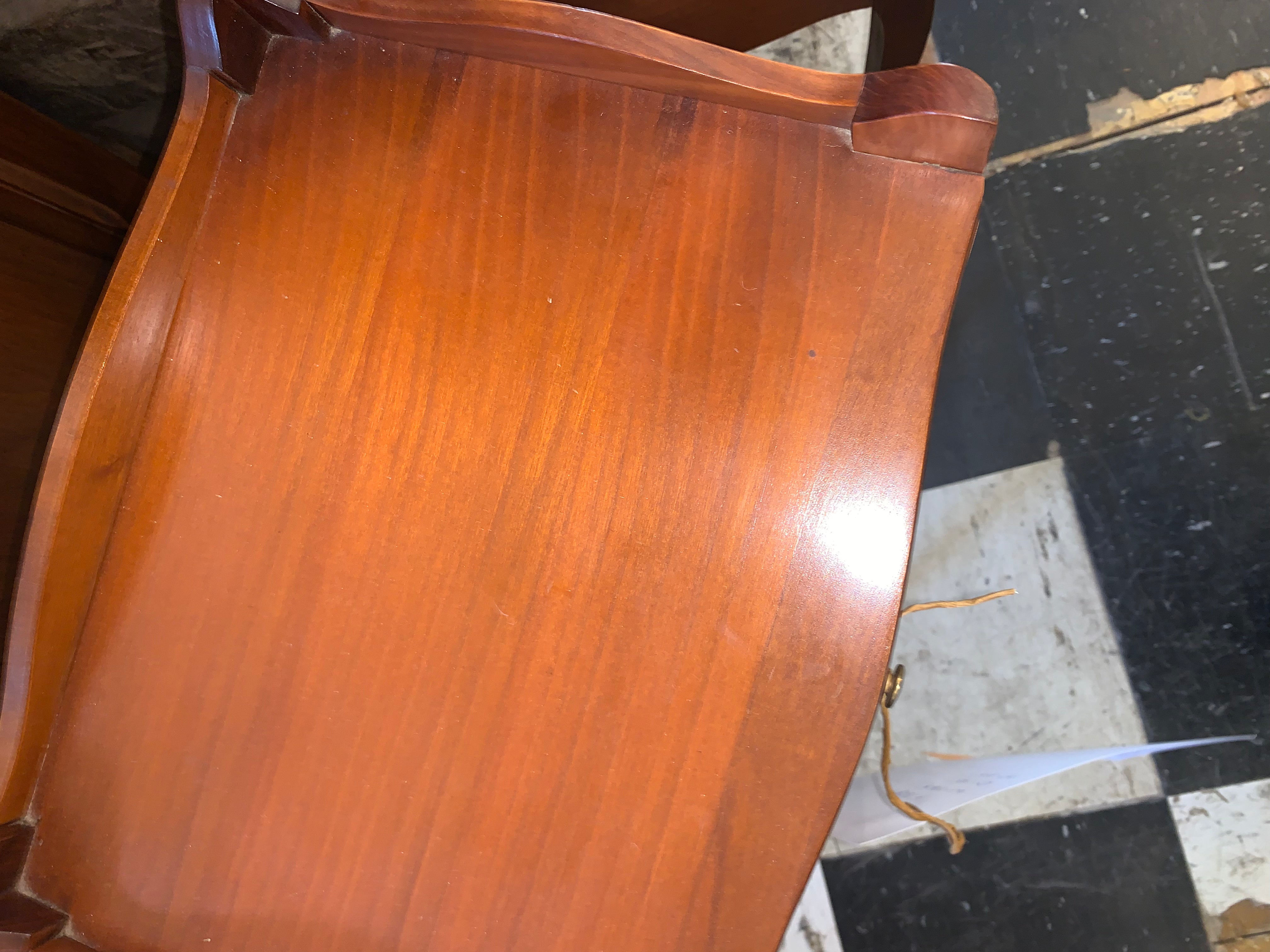 Pair Fruitwood French Bedside Cabinets Petite  c.1940s