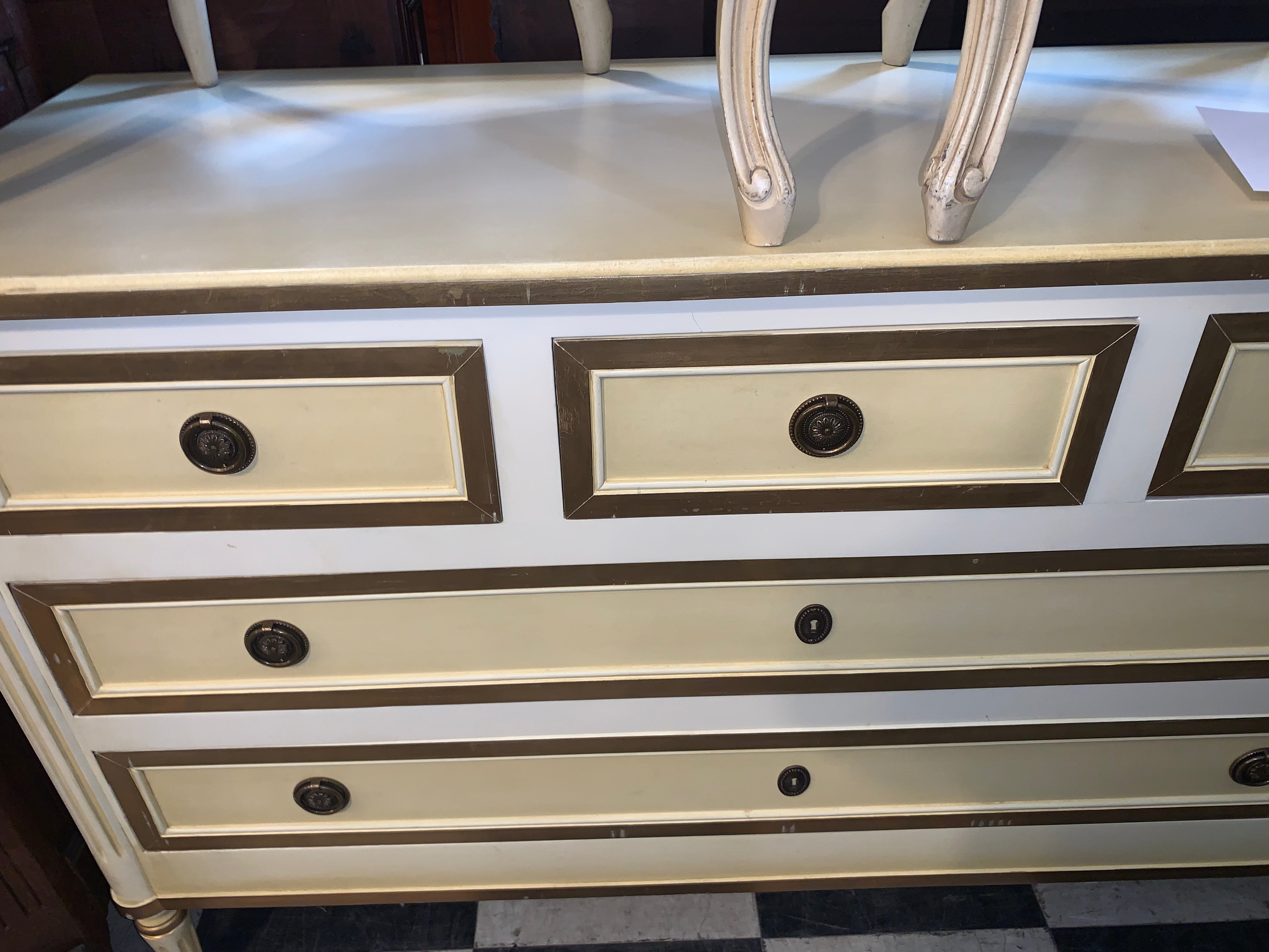 Painted French Chest GREAT SIZE c.1930s