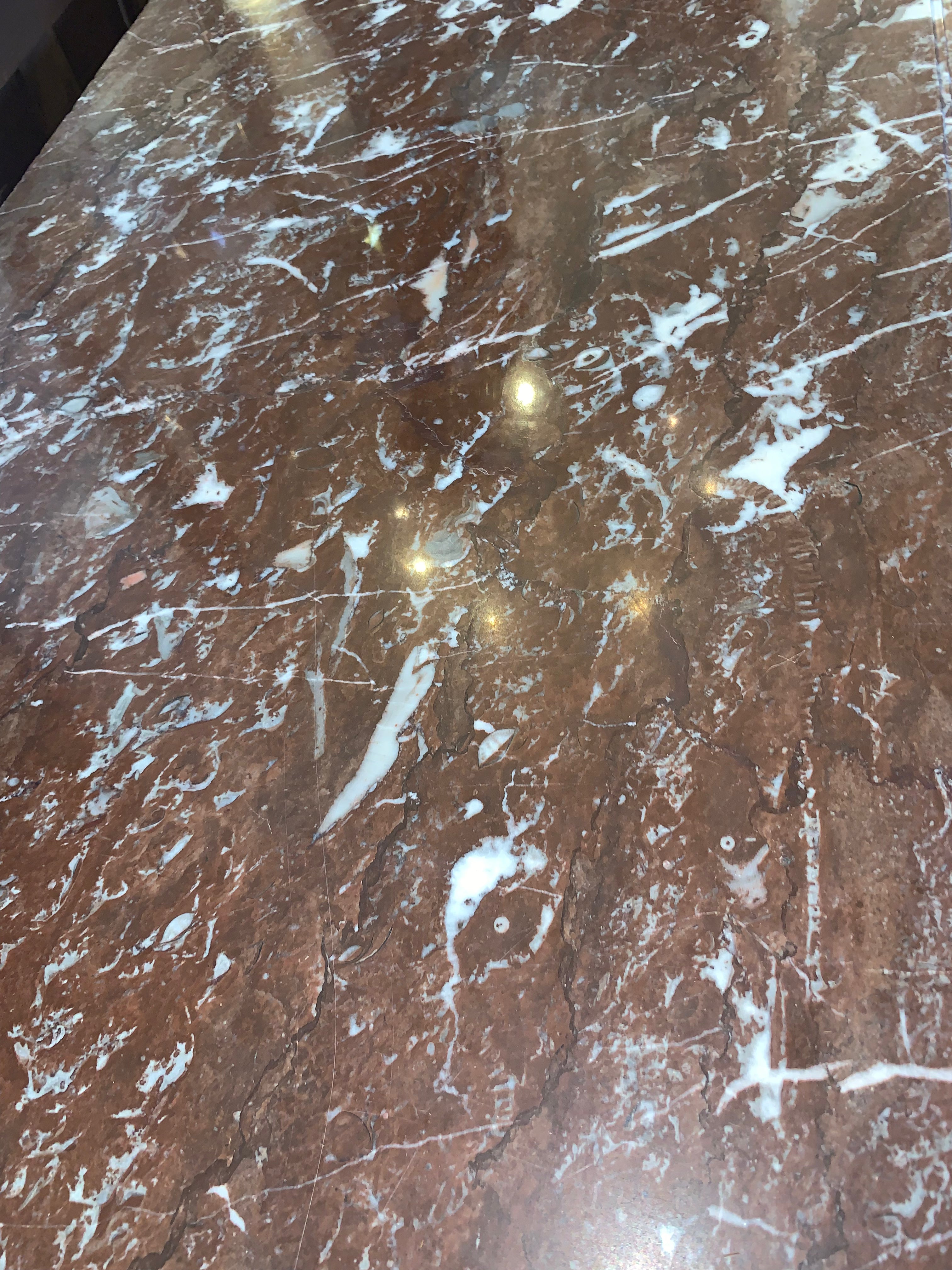 Louis XV Carved Oak French Marble Top Sideboard  c.1920s