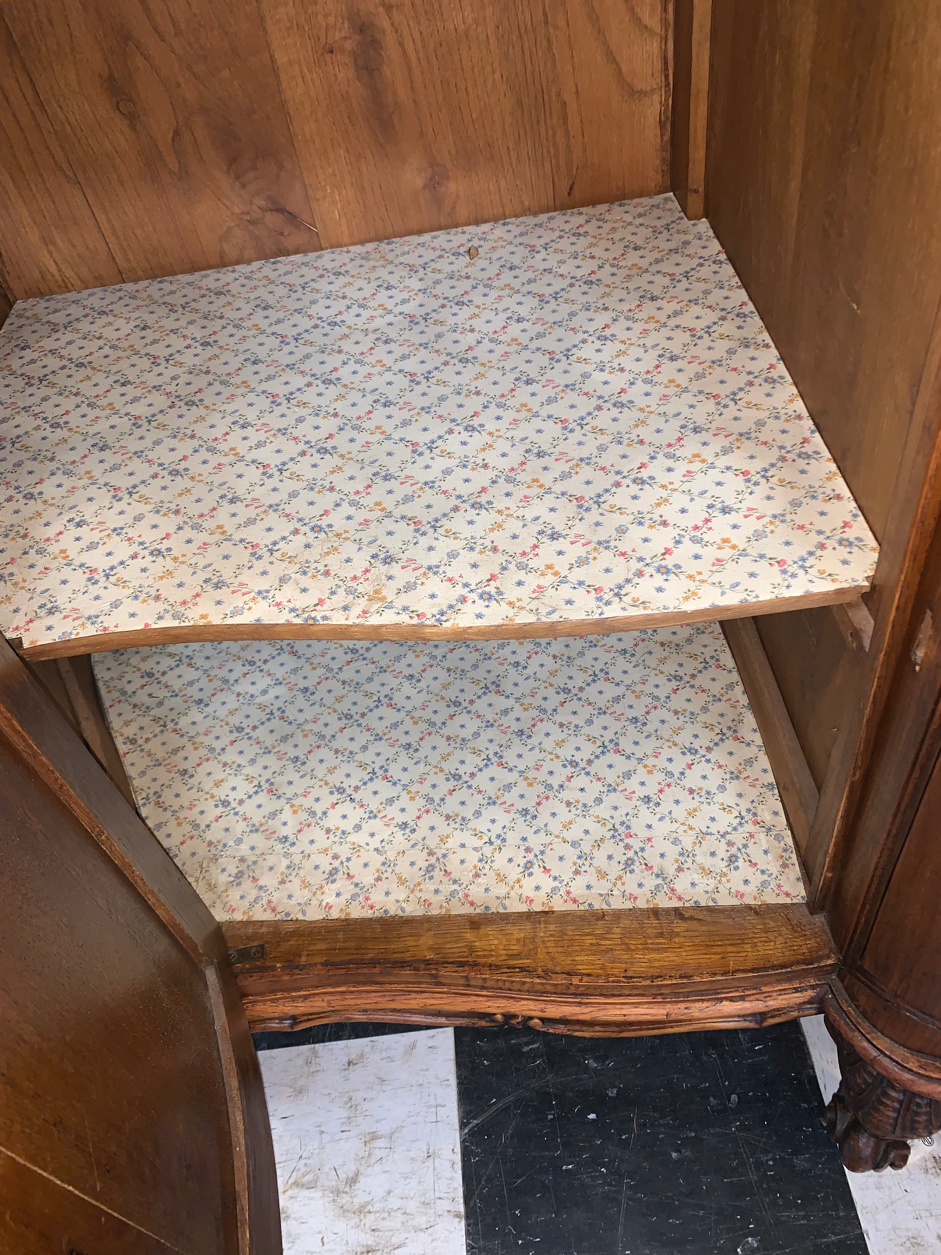 Louis XV Carved Oak French Marble Top Sideboard  c.1920s