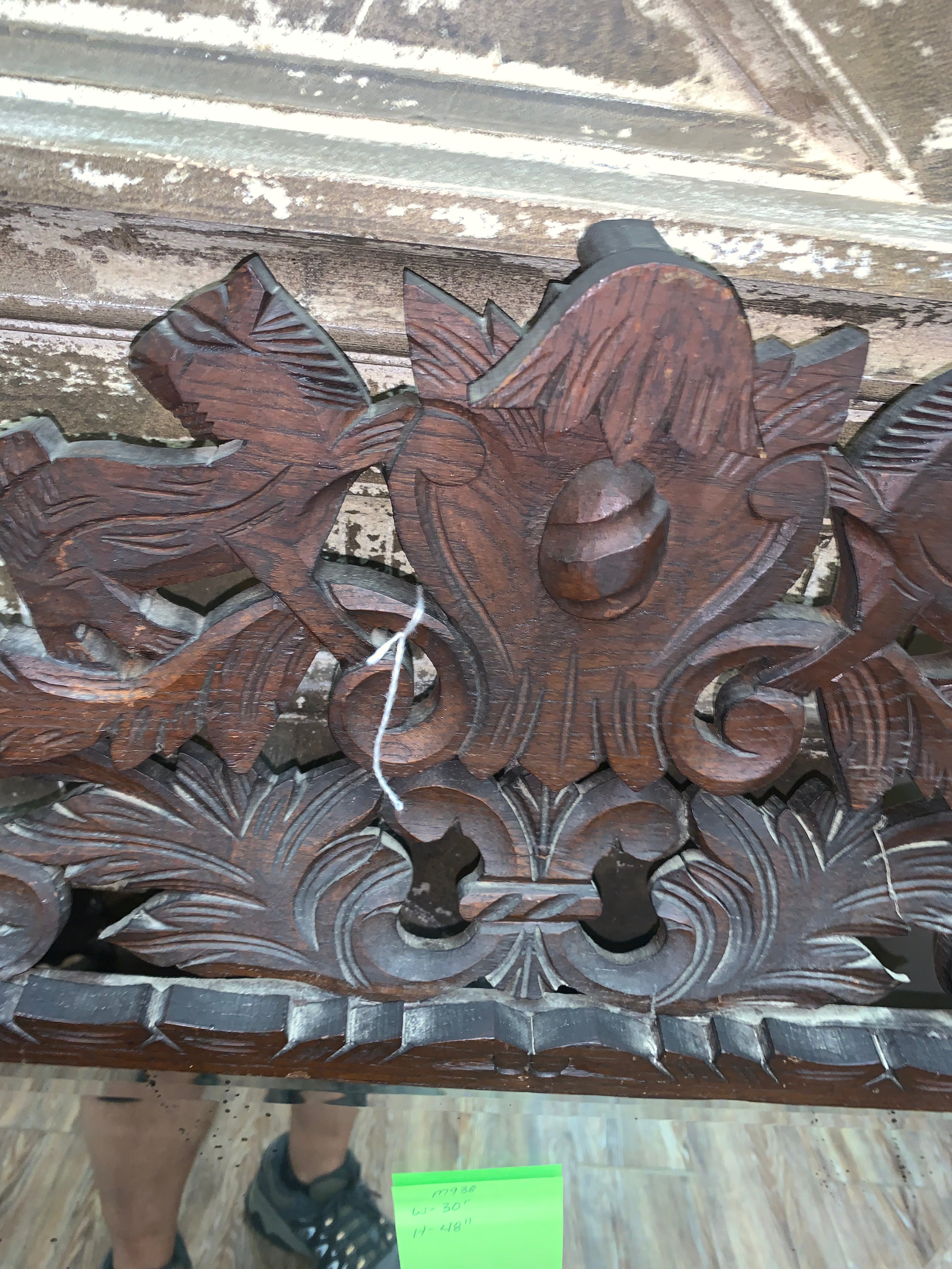 French Renassaince Carved Oak Mirror  c.1900