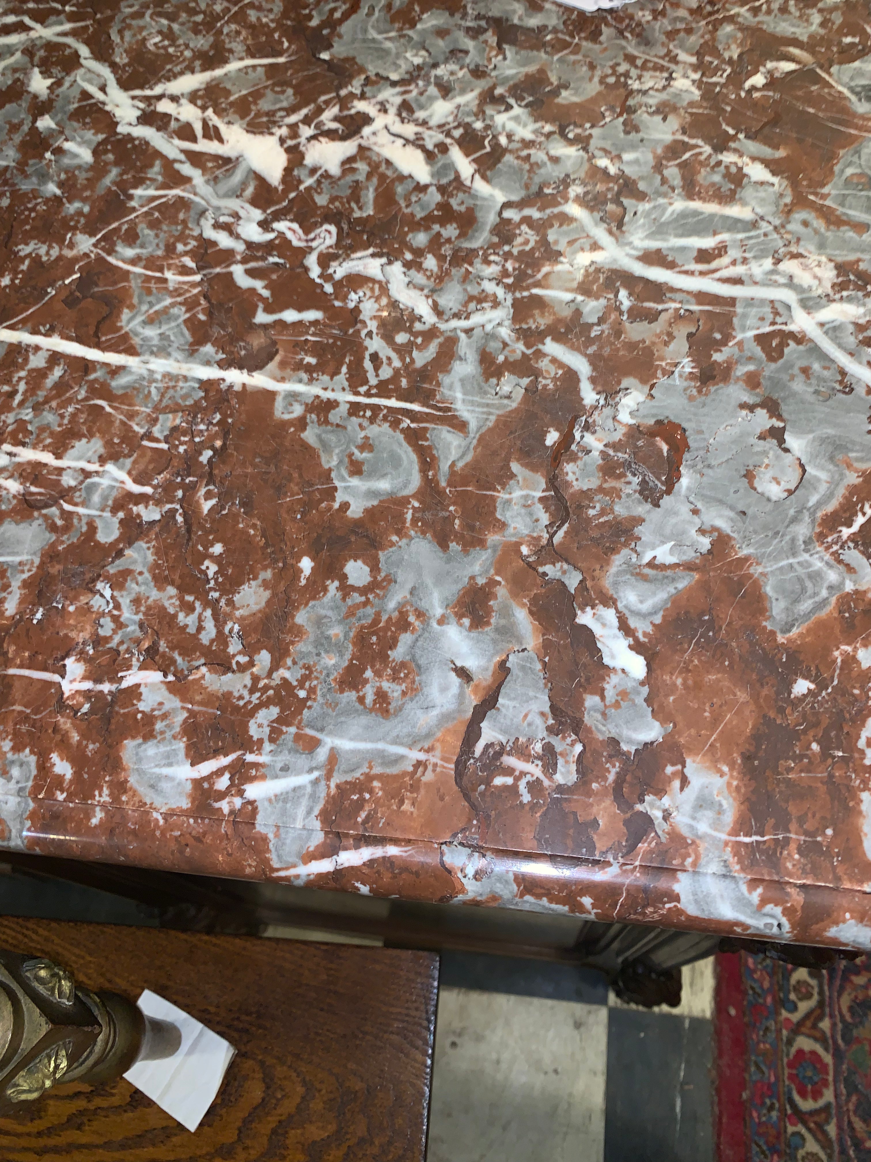 Louis XV Carved Walnut Marble Top Sideboard  c.1890