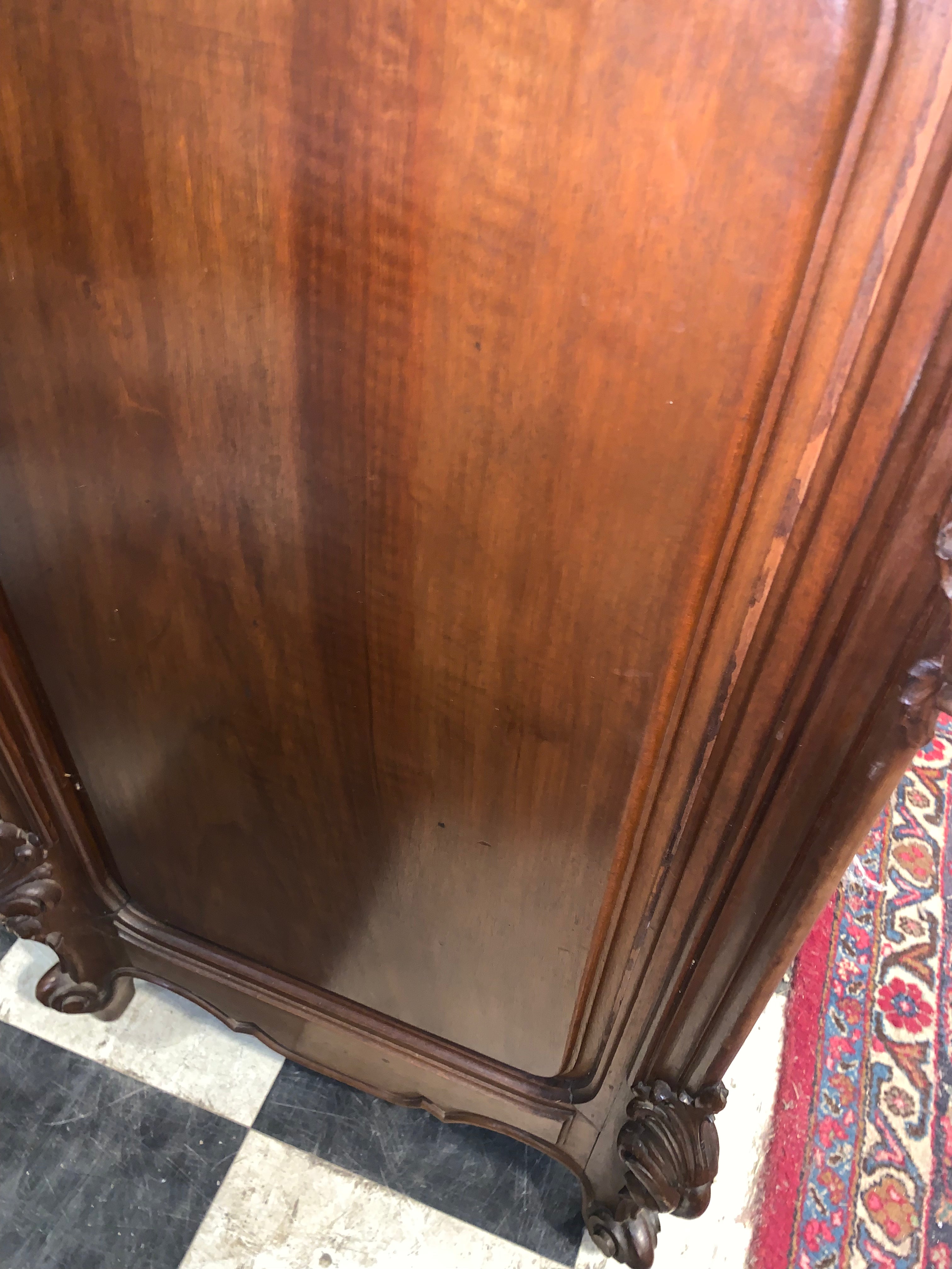 Louis XV Carved Walnut Marble Top Sideboard  c.1890