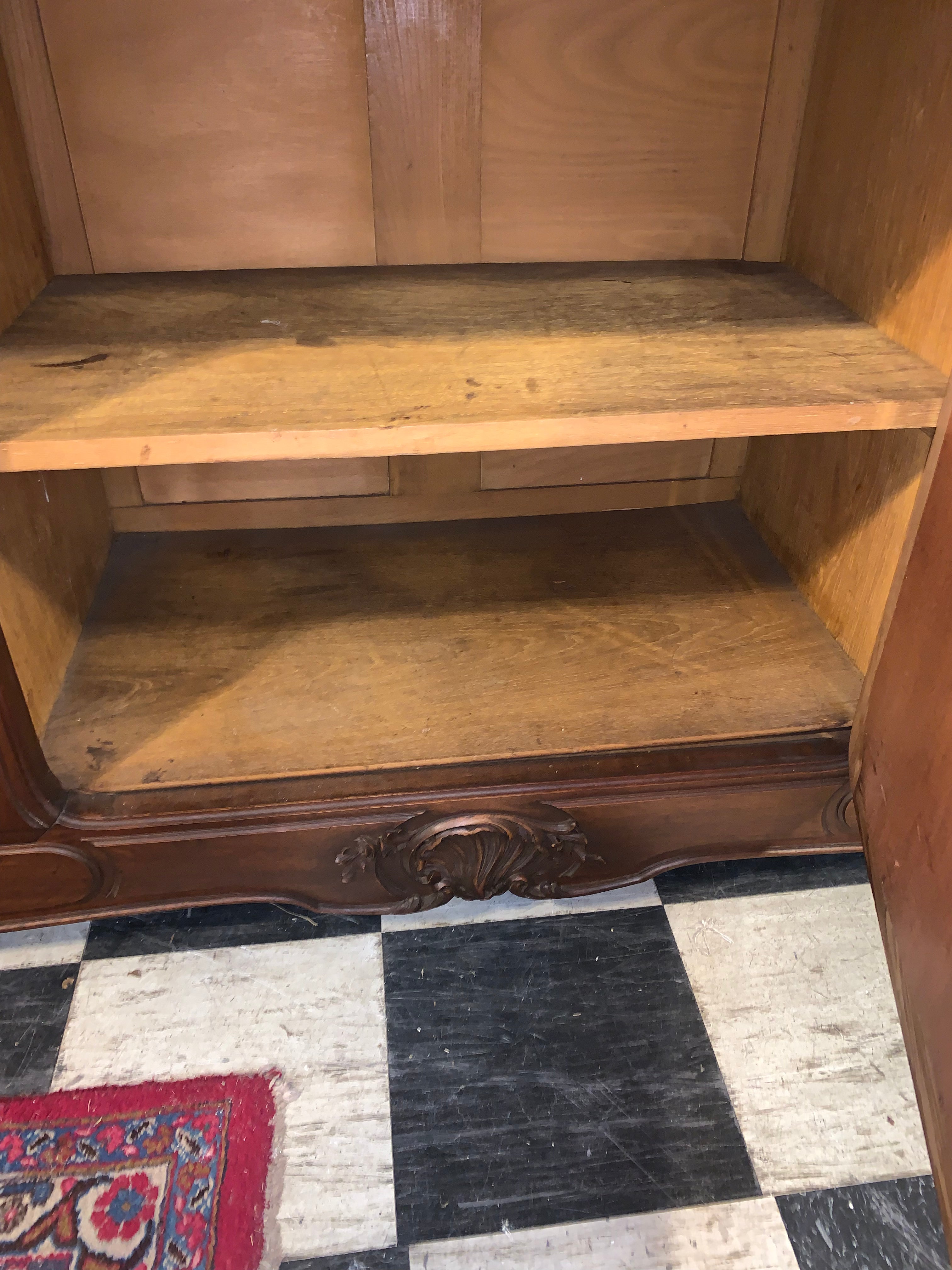 Louis XV Carved Walnut Marble Top Sideboard  c.1890