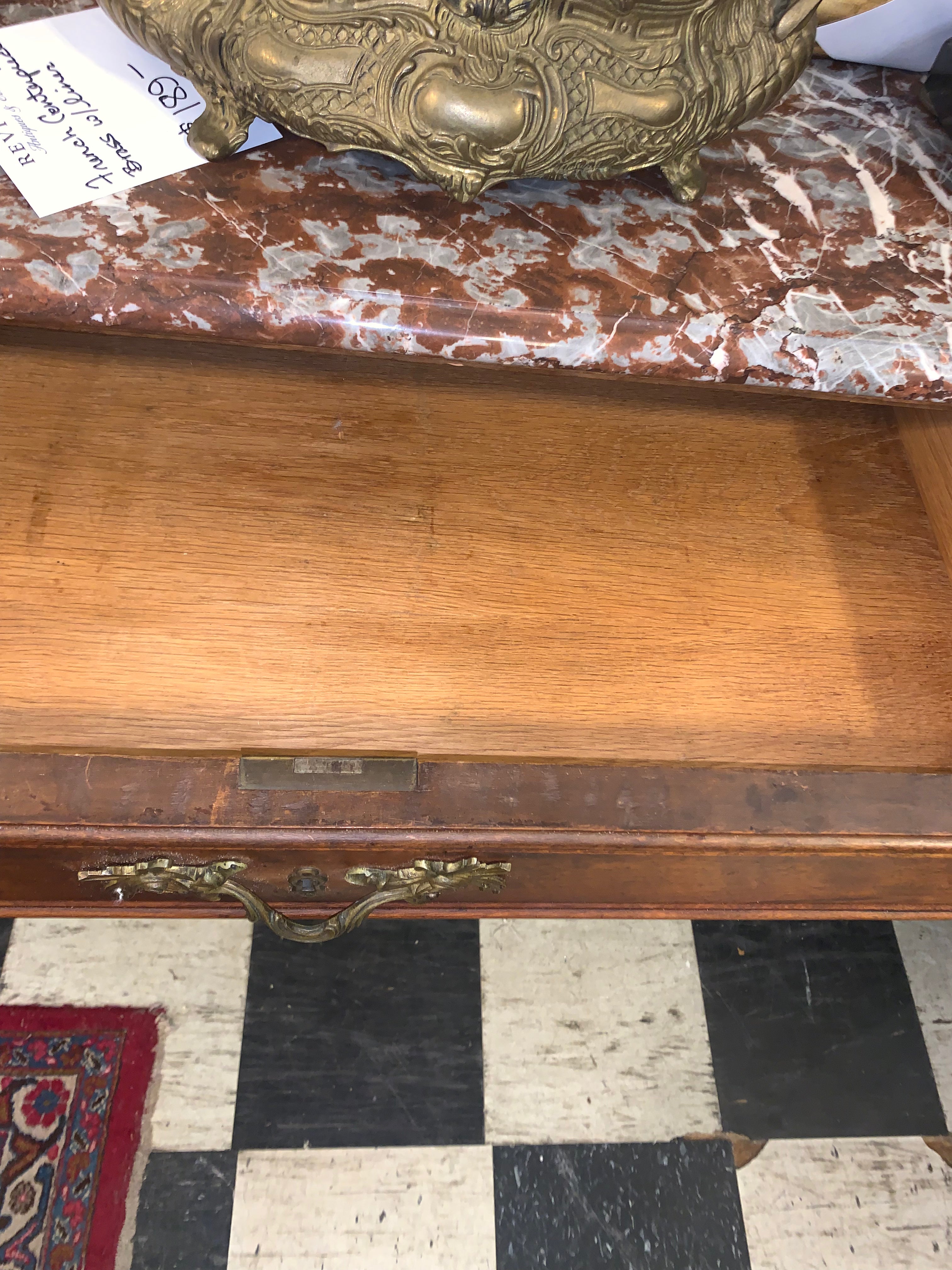 Louis XV Carved Walnut Marble Top Sideboard  c.1890