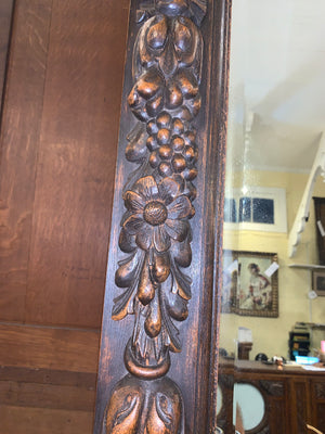 Nautical Themed Antique Neo Classical Carved Oak Mirror  c.1890