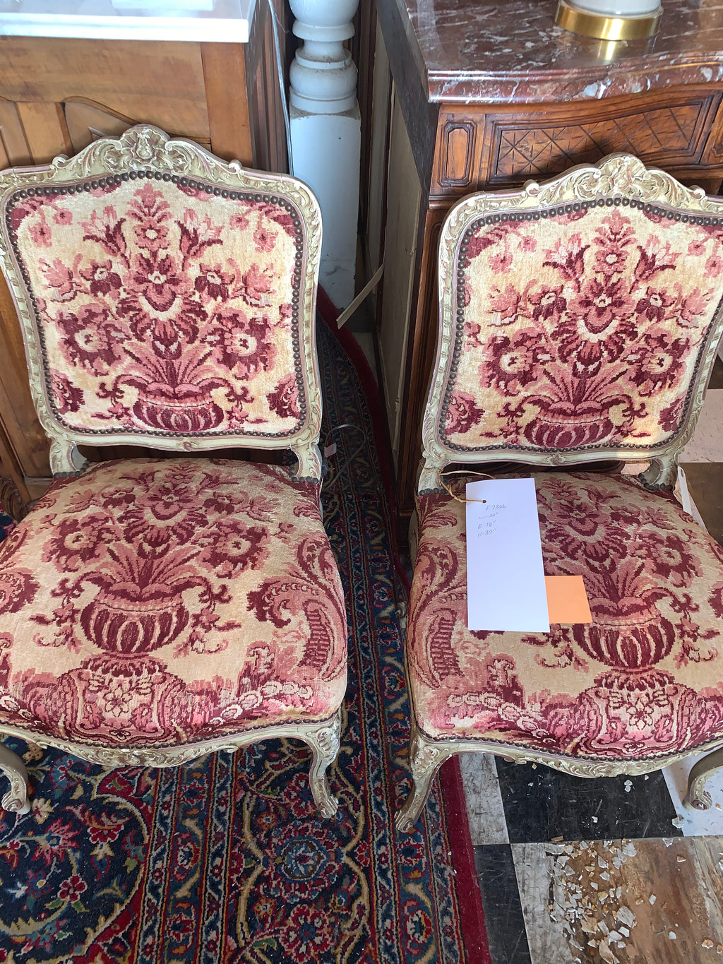 Pair Painted French Chairs  c.1920