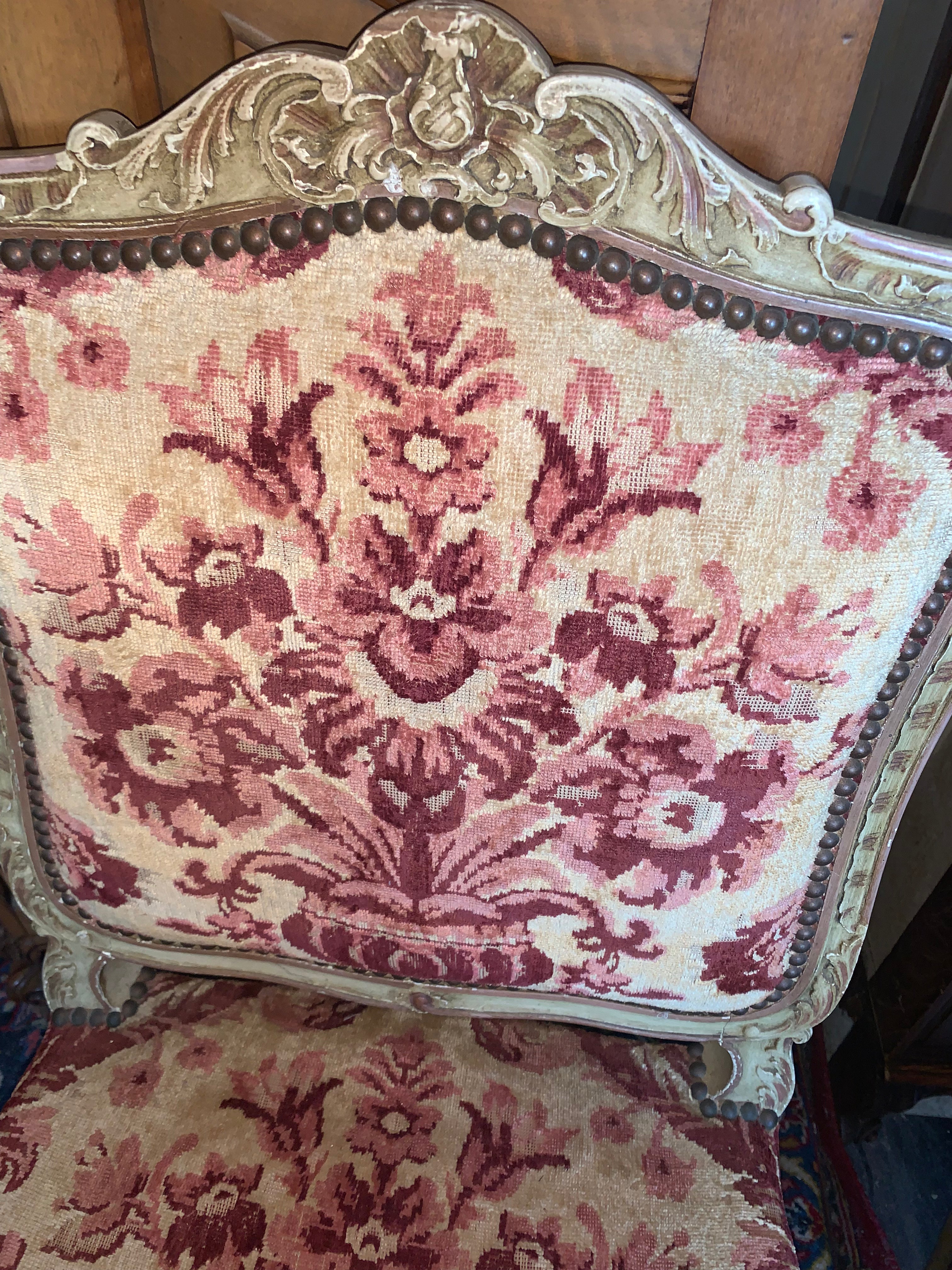 Pair Painted French Chairs  c.1920