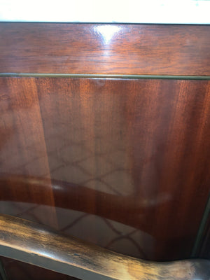 French Louis XVI White Marble Top Chest in Mahogany  c.1930s