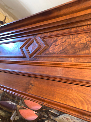 Carved Walnut Single Mirror Door French Armiore  c.1900