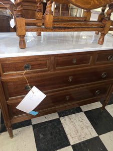 Louis XVI White Marble Top Mahogany Chest HARD TO FIND  c.1930s