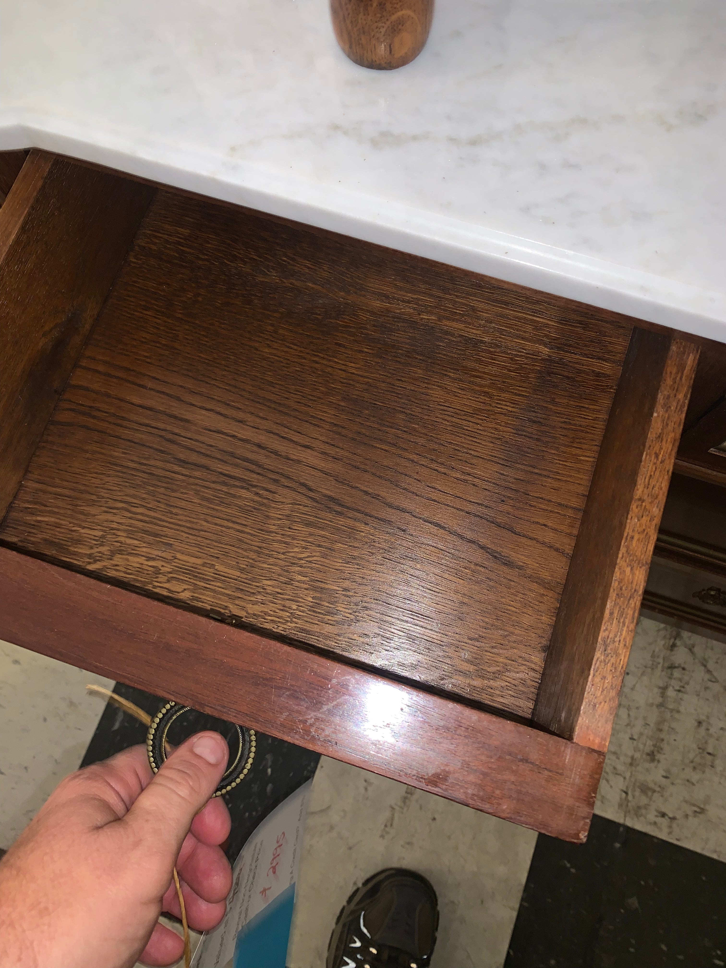 Louis XVI White Marble Top Mahogany Chest HARD TO FIND  c.1930s