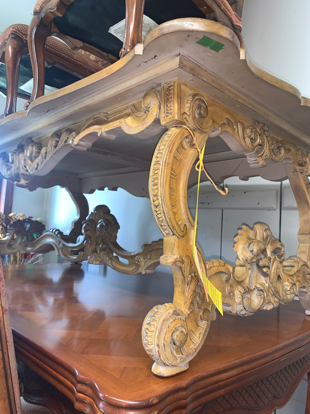 Vintage Carved Oak Large Coffee Table