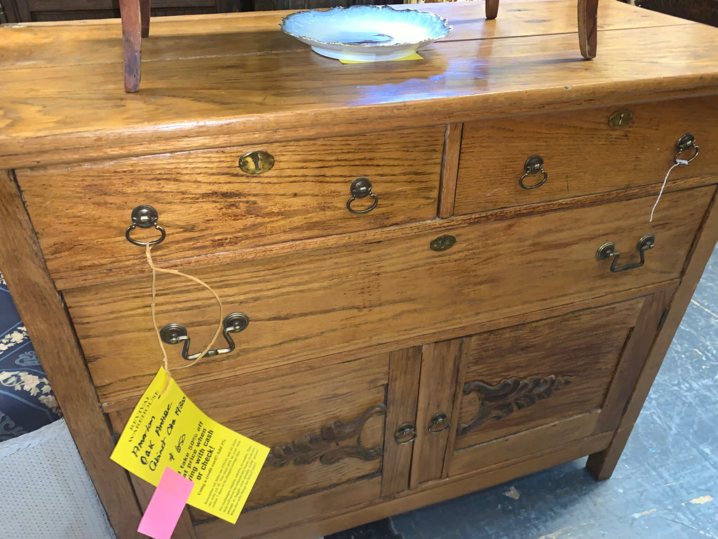 American Oak Antique Cabinet  c.1930s