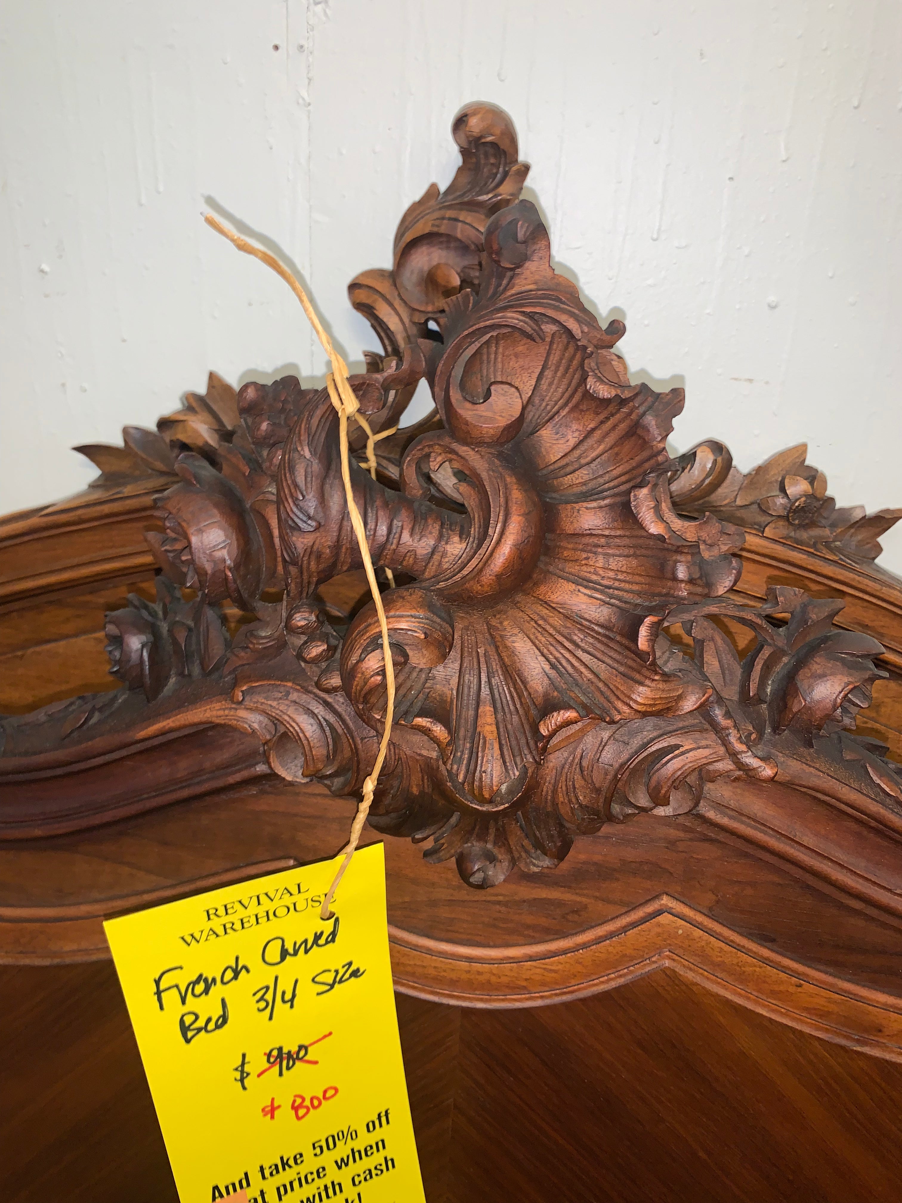 French Carved Bed 3/4 SIZE