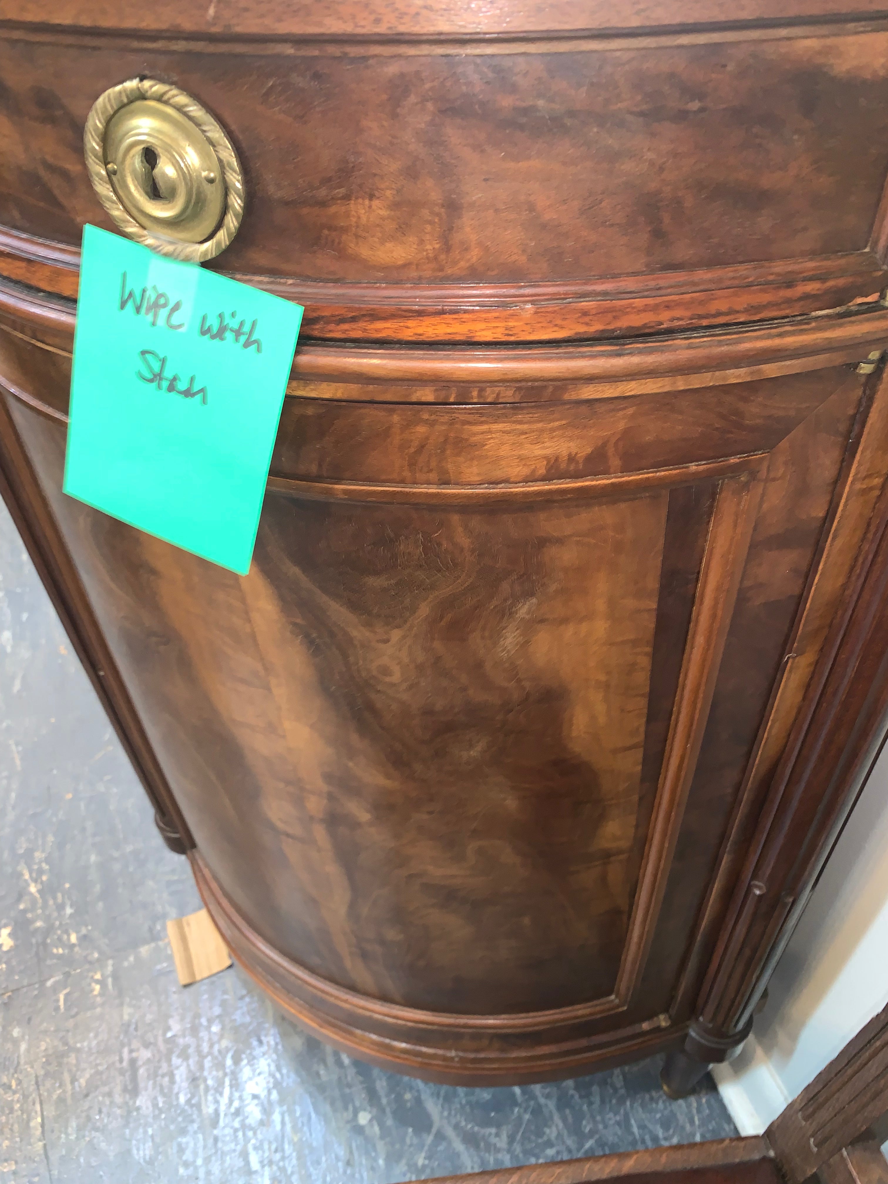 Louis XVI Flame Mahogany Marble Top Sideboard Discolored Doors AS IS