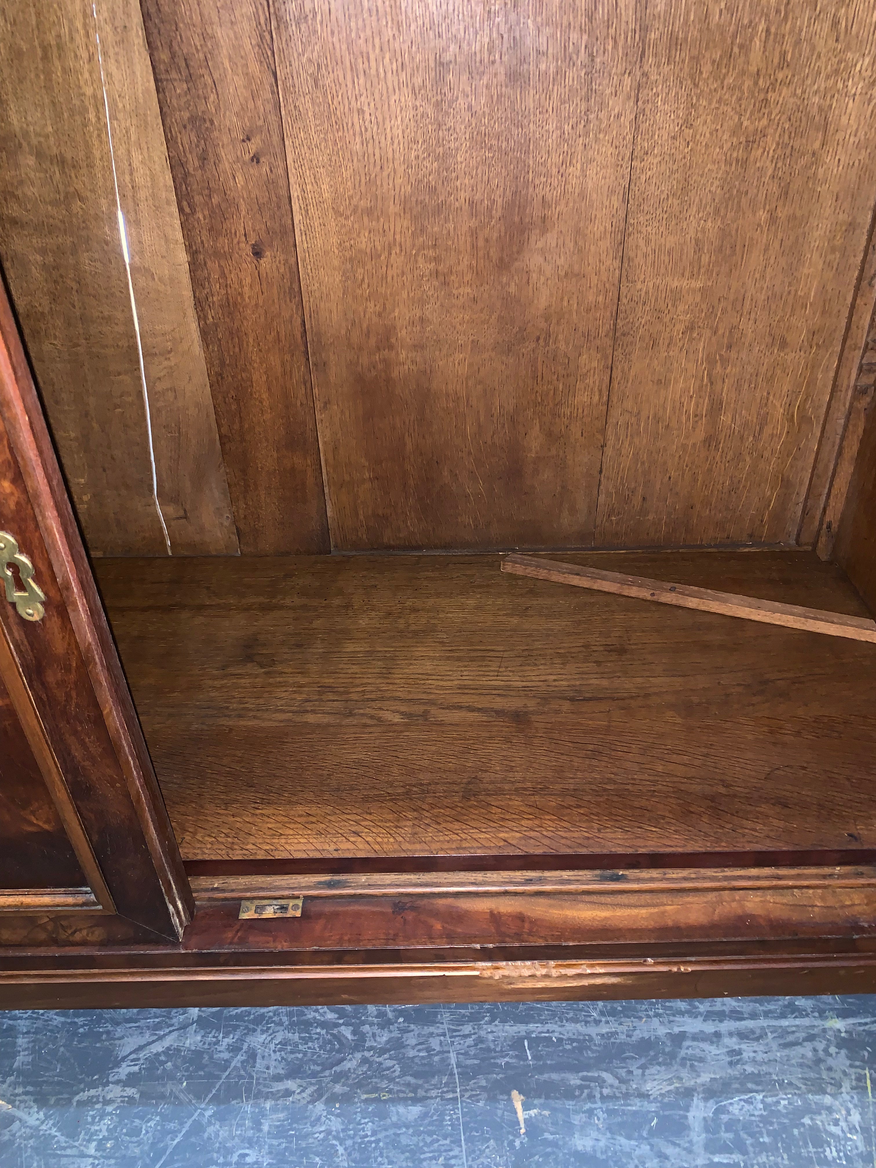 Louis XVI Flame Mahogany Marble Top Sideboard Discolored Doors AS IS