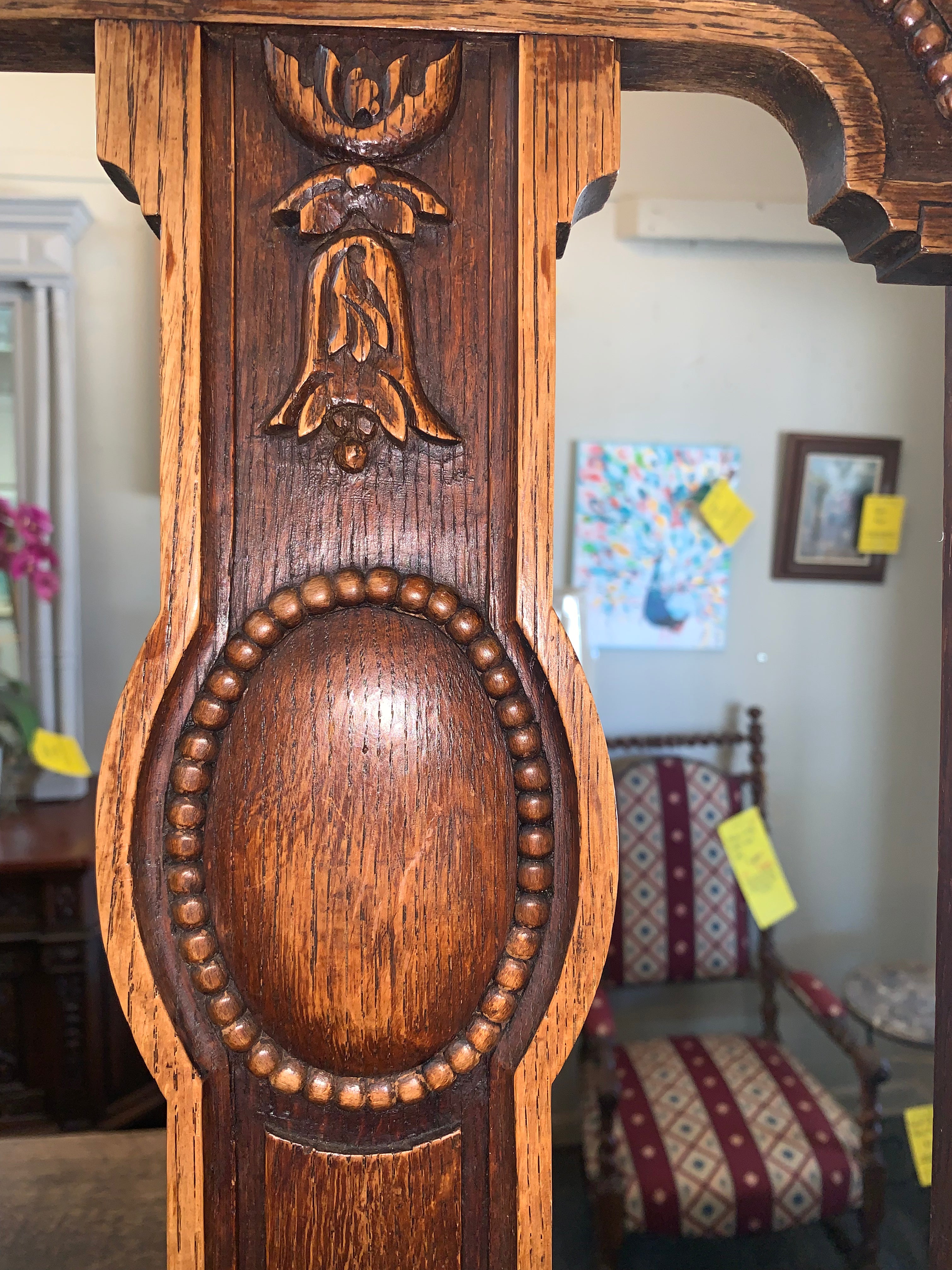 Set Of 6 English Oak Dining Chairs