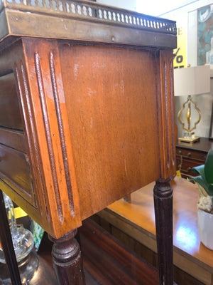 AS IS Pair French Marble Top Bedside Cabinets