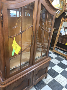 Vintage Oak French China Cabinet