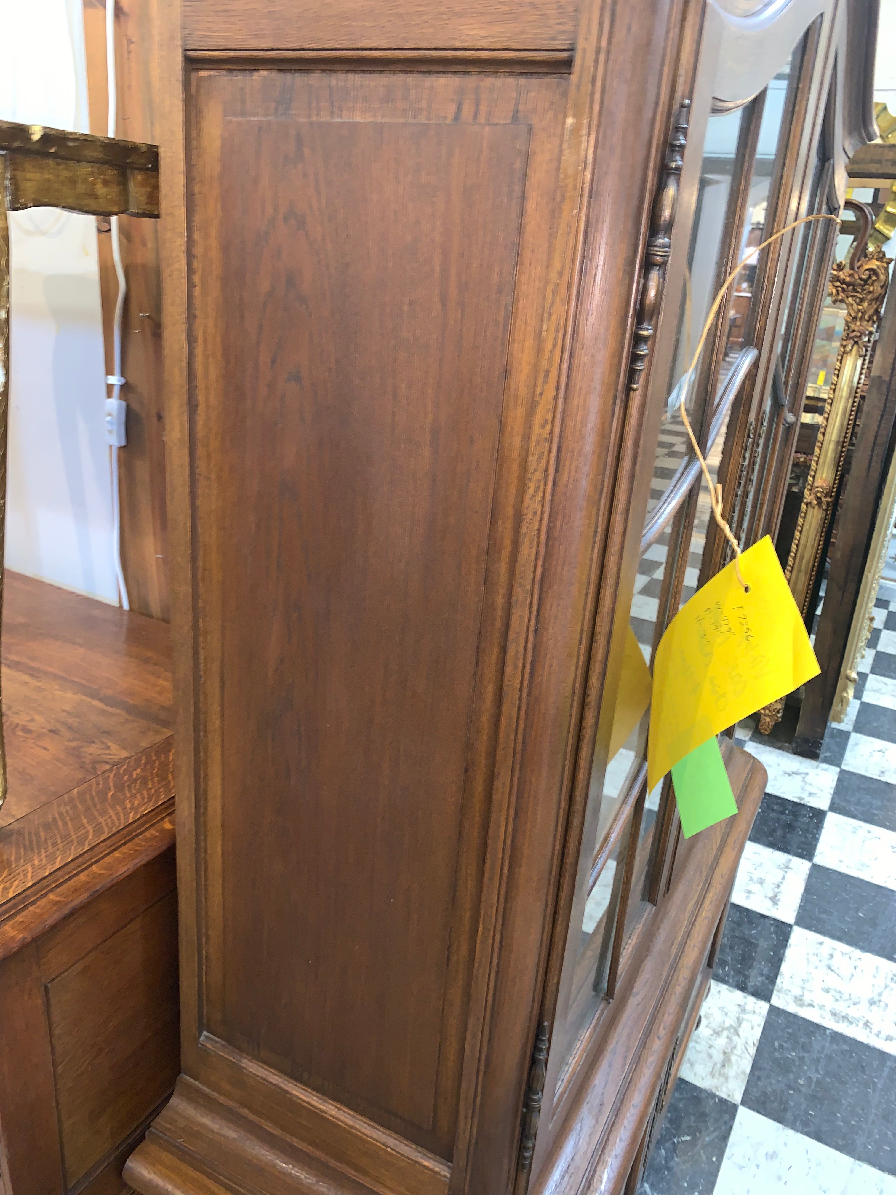 Vintage Oak French China Cabinet