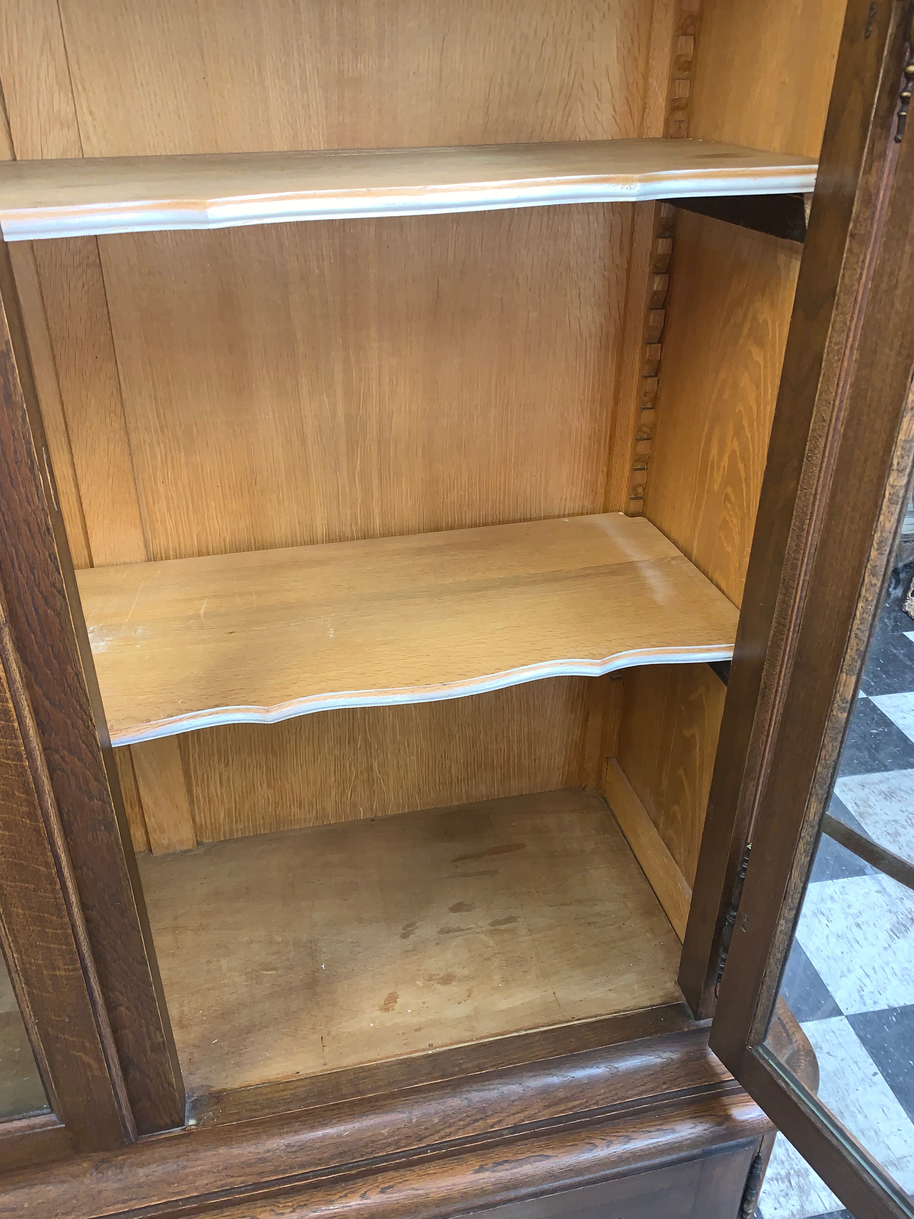Vintage Oak French China Cabinet