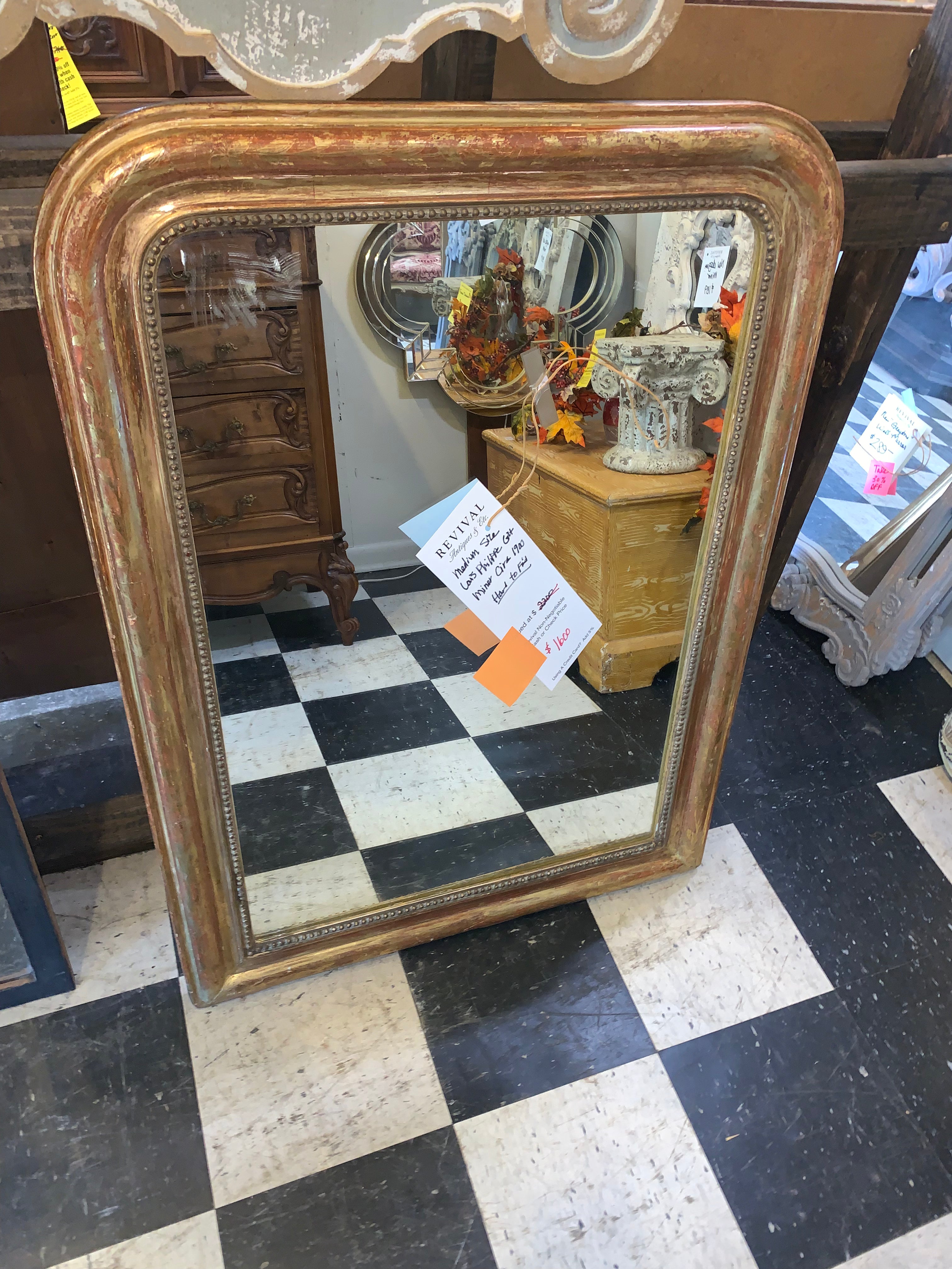 Medium Size Louis Philippe Gilt Mirror HARD TO FIND  c.1900