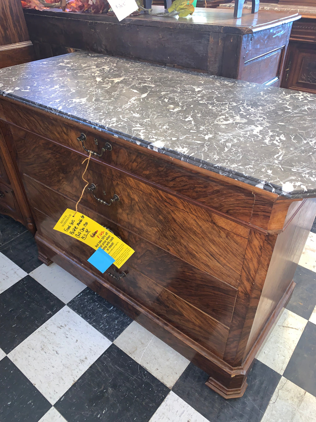 French Louis Philippe Marble Top Chest "AS IS TOP"  c.1900