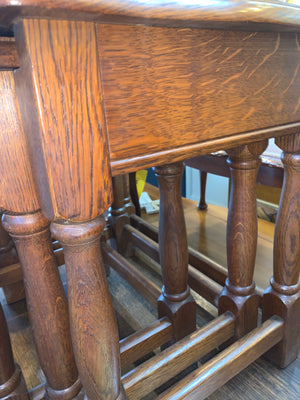Set Of 3 Belgian Oak Nesting Tables