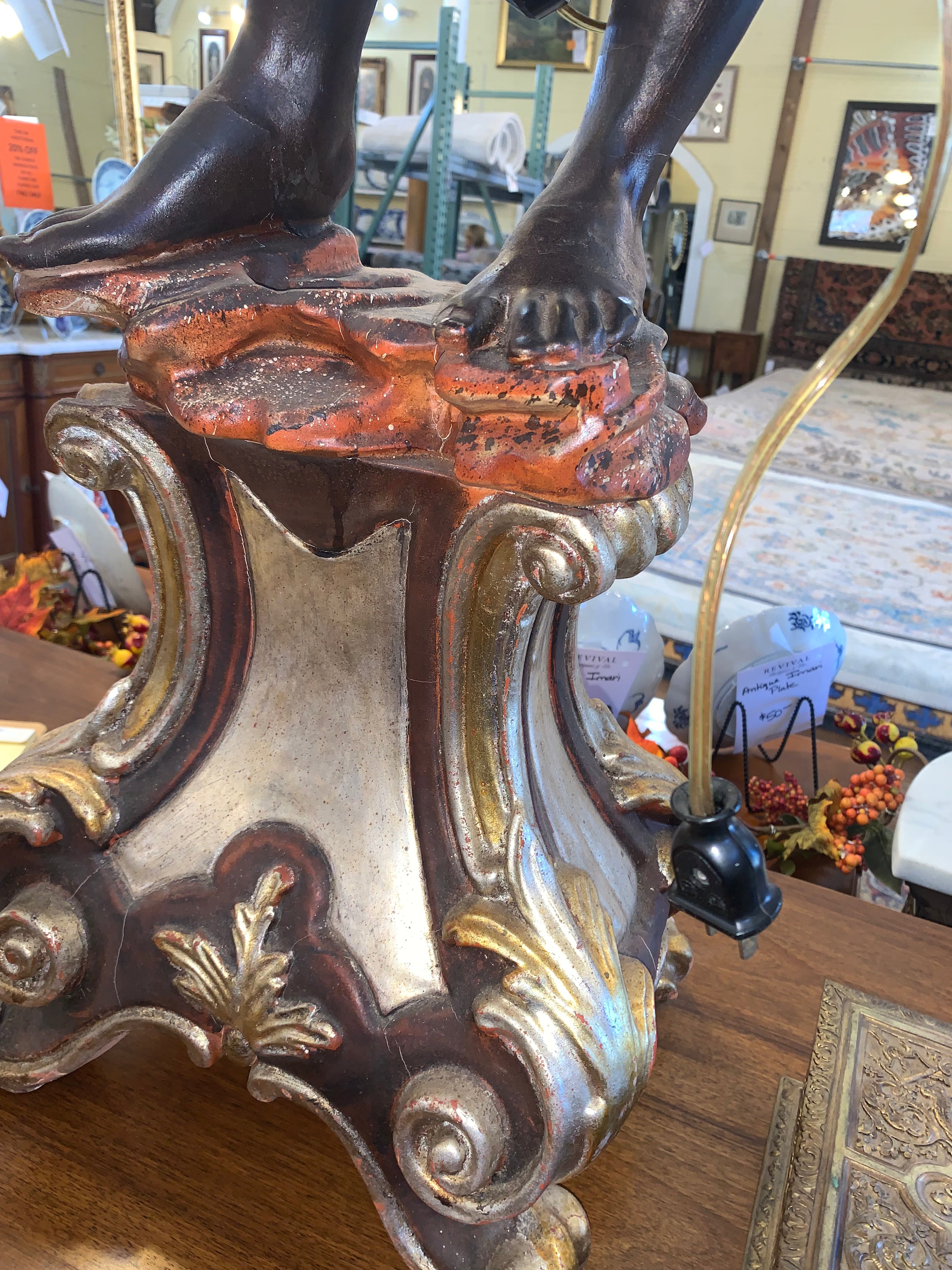 HARD TO FIND Pair Black Amoor Lamps c.1940s