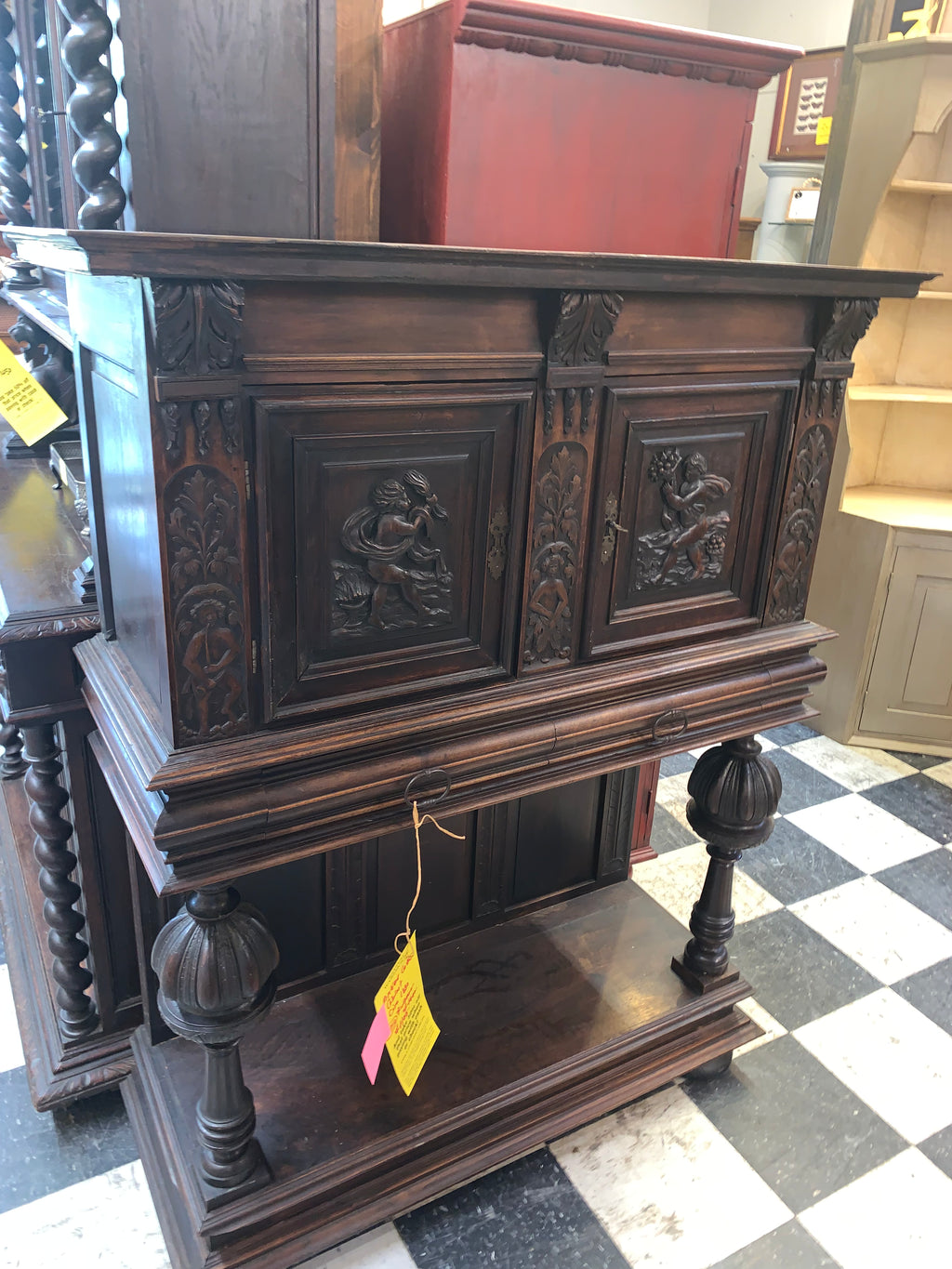 Antique Gothic Cabinet  c.1880