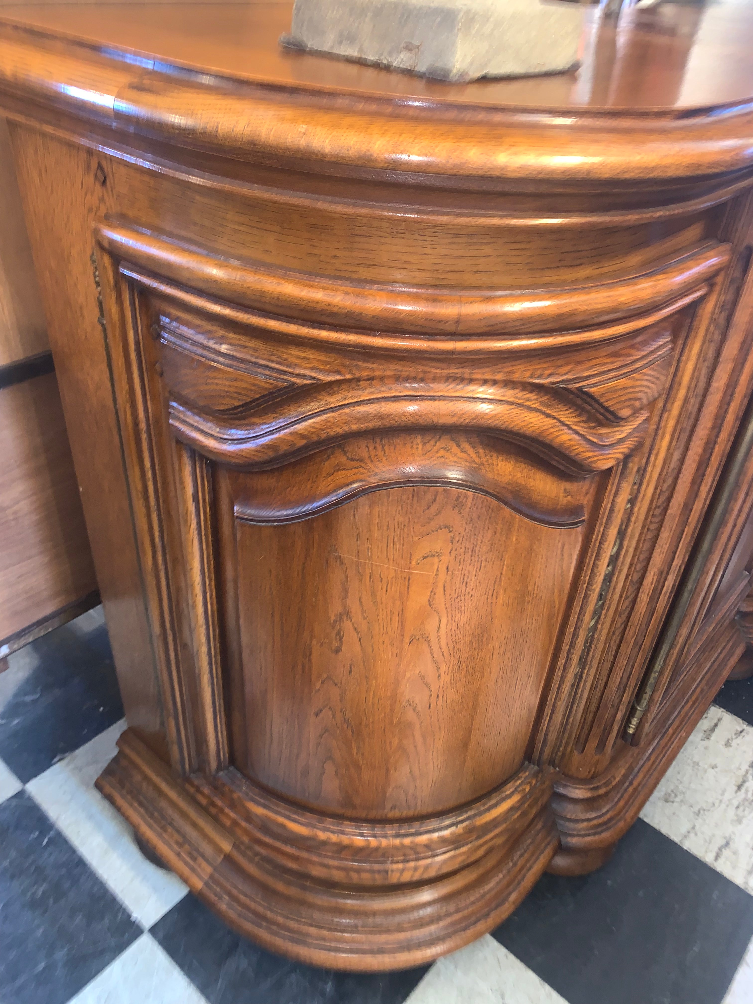 Vintage Large Oak Sideboard from France  c.1950s