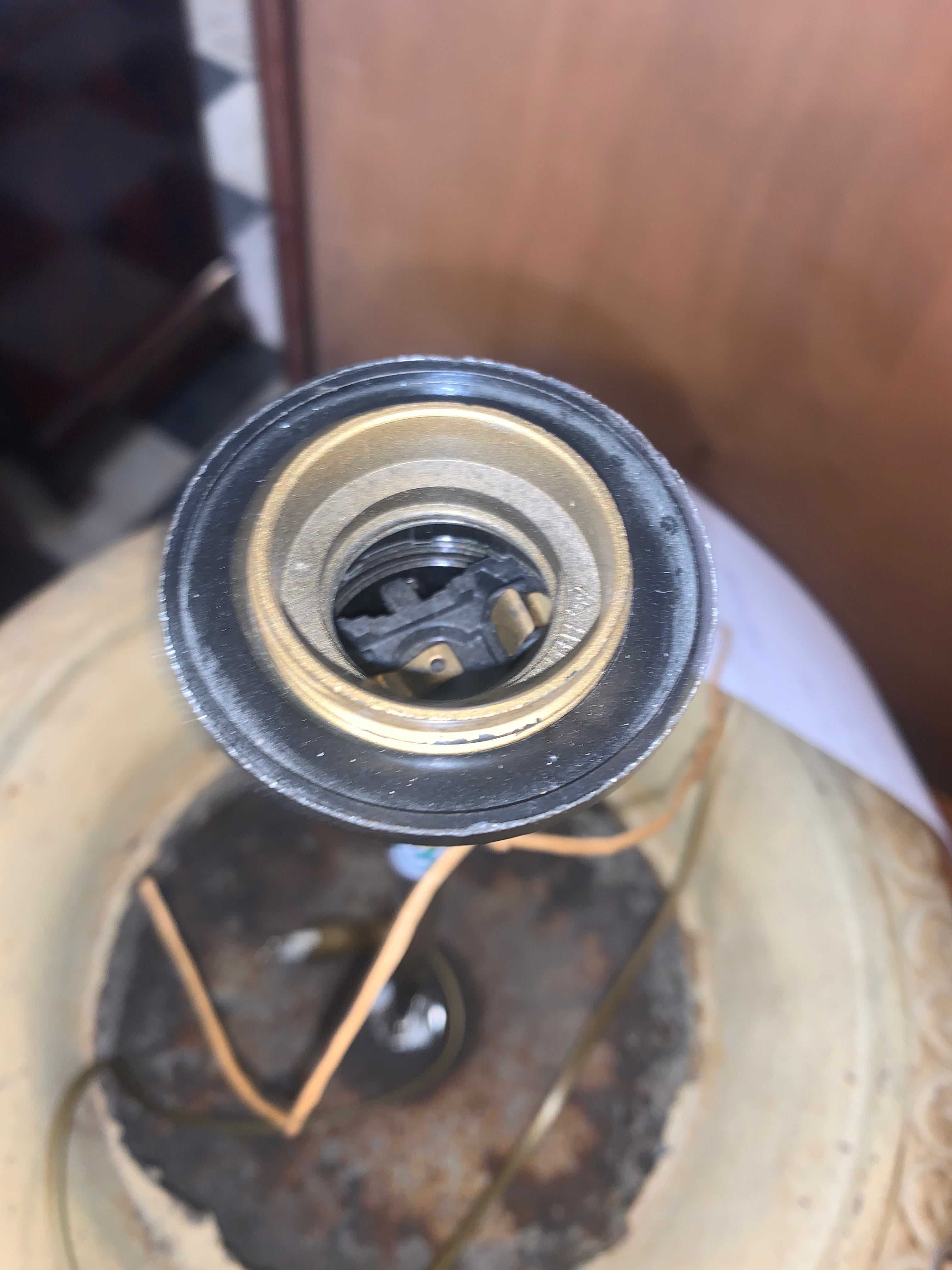 Pair Antique Iron Urn Lamp Bases from France   c.1920s