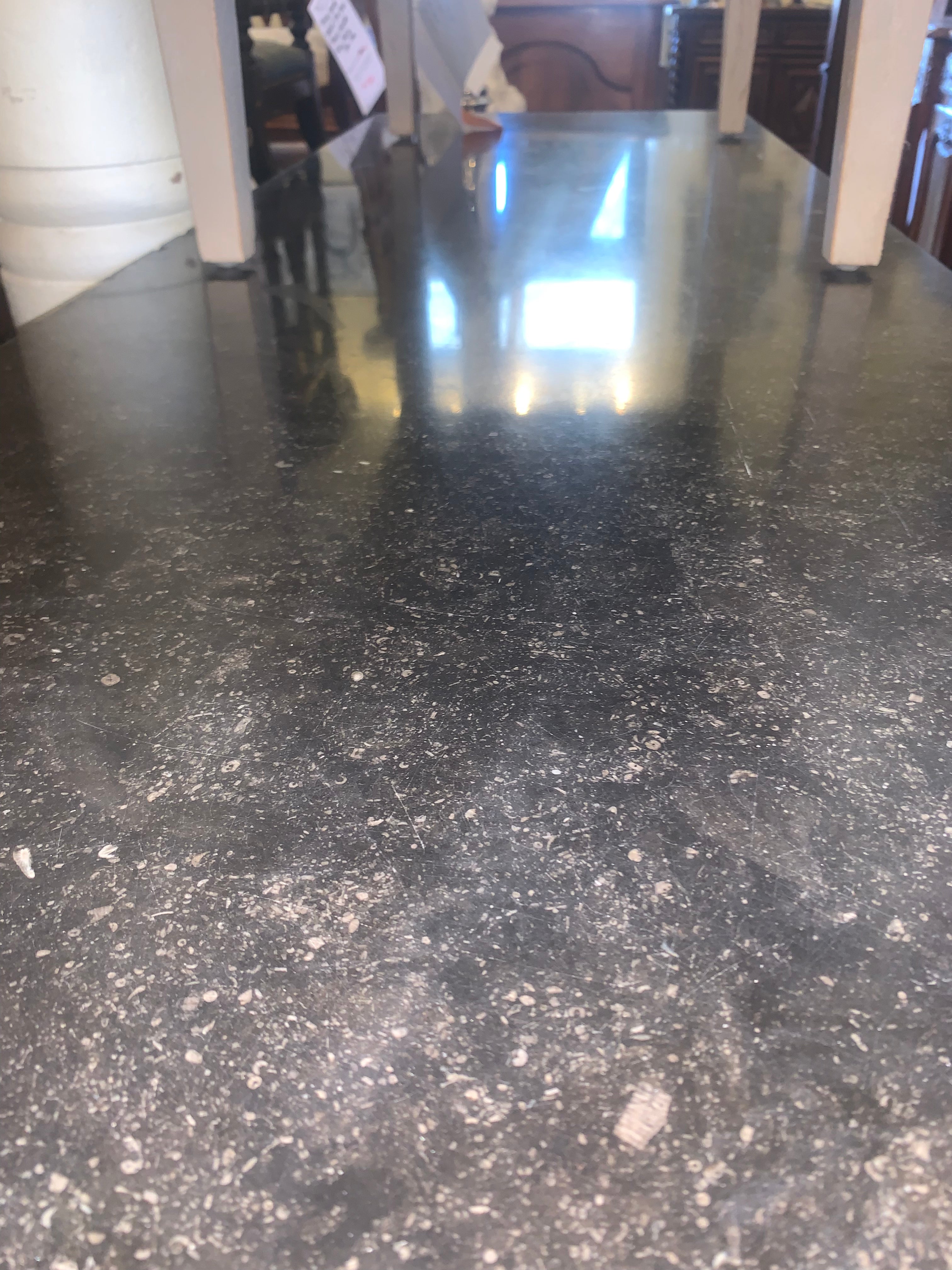 Rare French Empire Flame Mahogany Marble Top Sideboard  c.1900