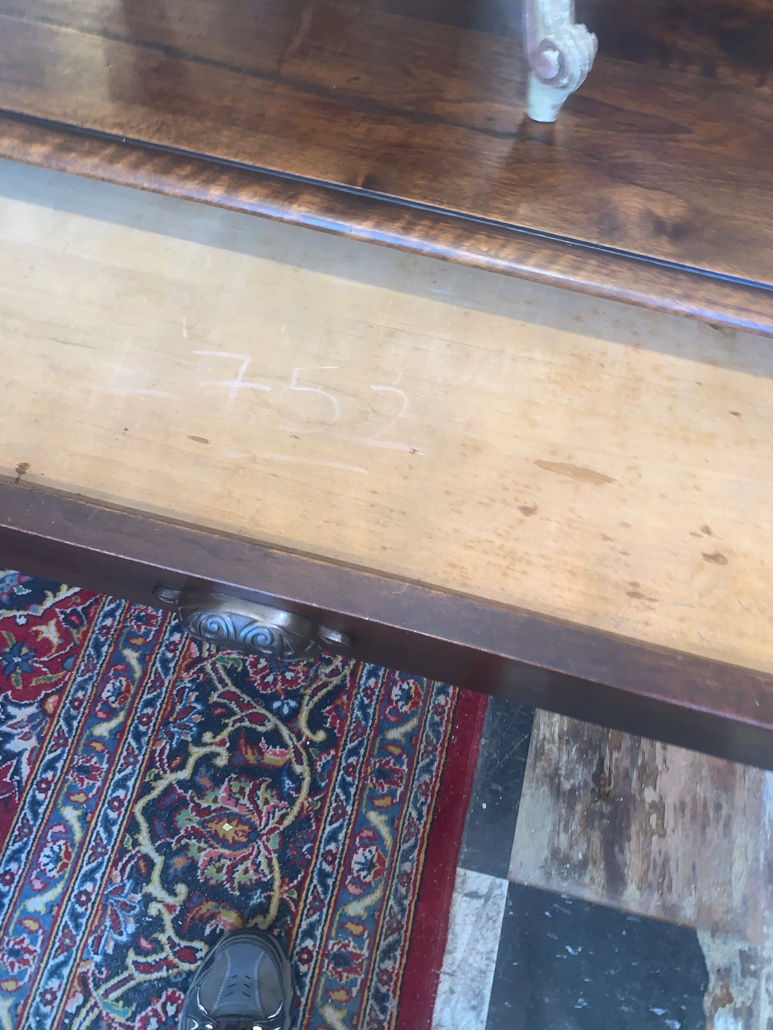 French Walnut Writing Table One Drawer  c.1900