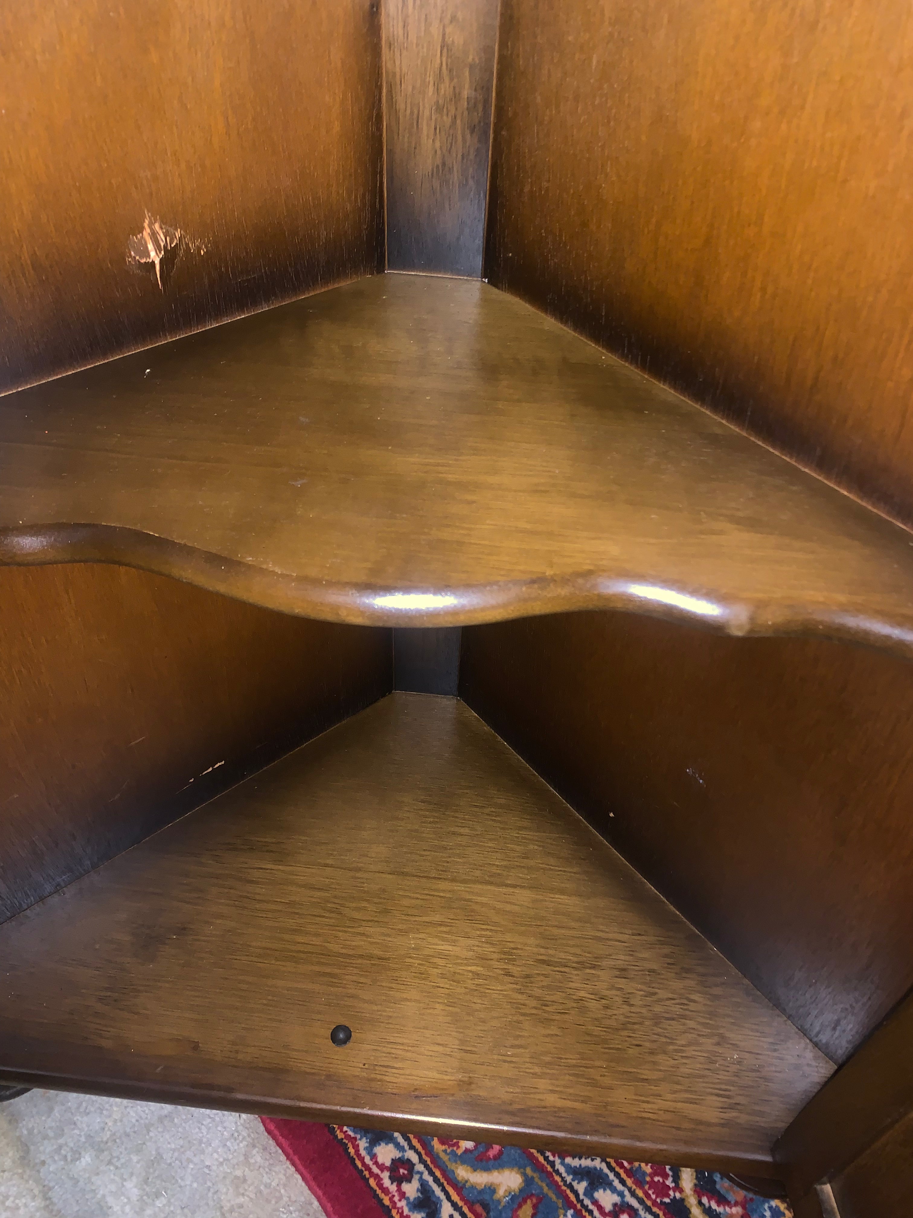 English Leaded Door Corner Cabinet