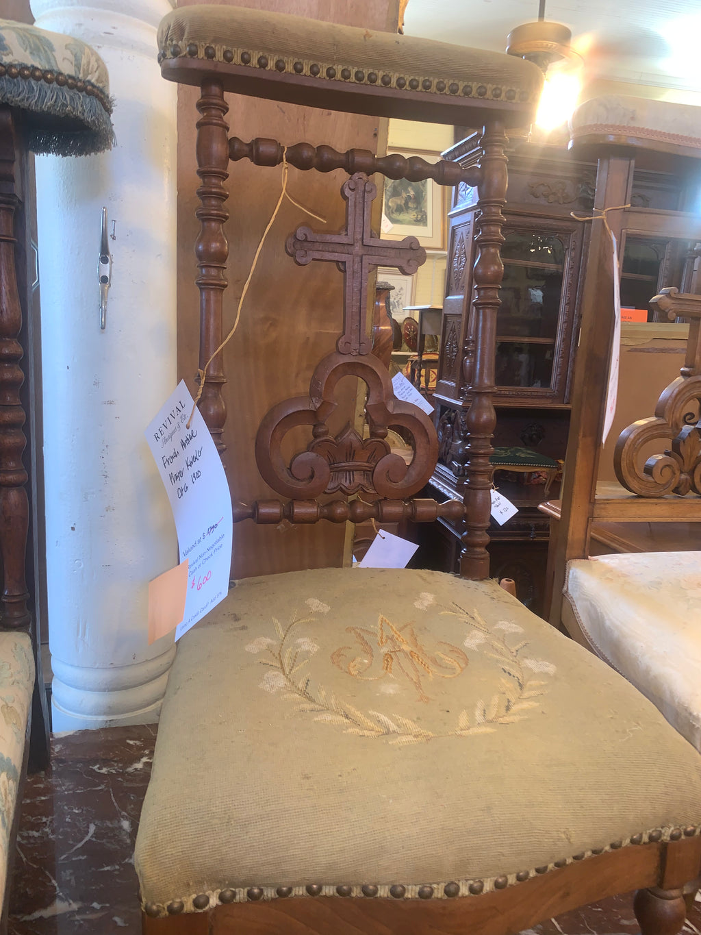 French Antique Prayer Kneeler  c.1900