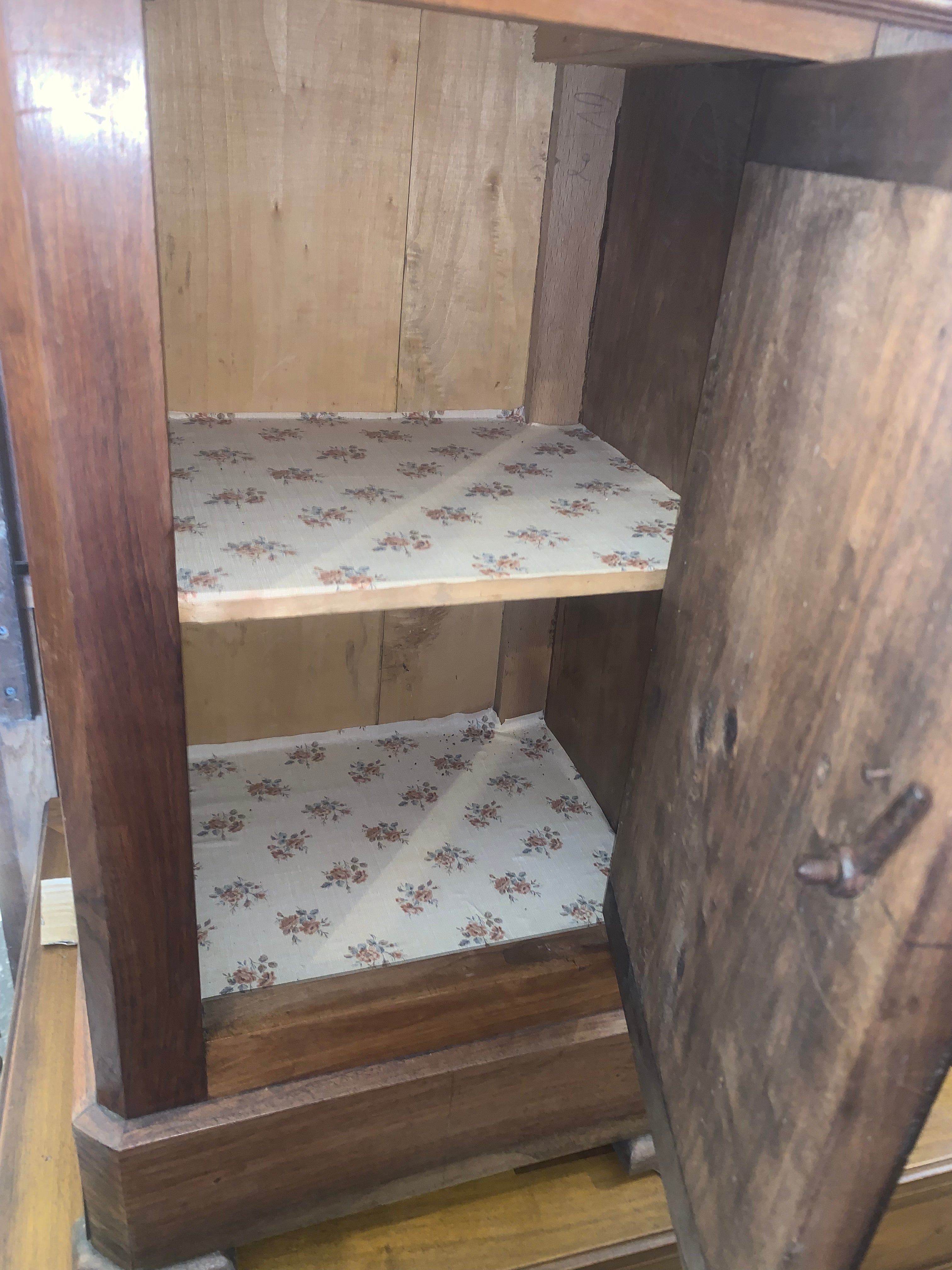 Near Pair Louis Philippe Mahogany Bedside Cabinets Marble Top  c.1900